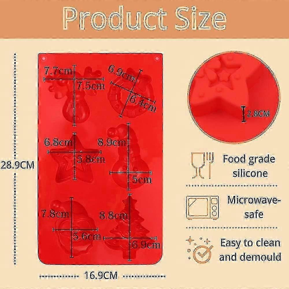 Christmas Silicone Chocolate Moulds Christmas Wreath.elk.snowman.star.christmas