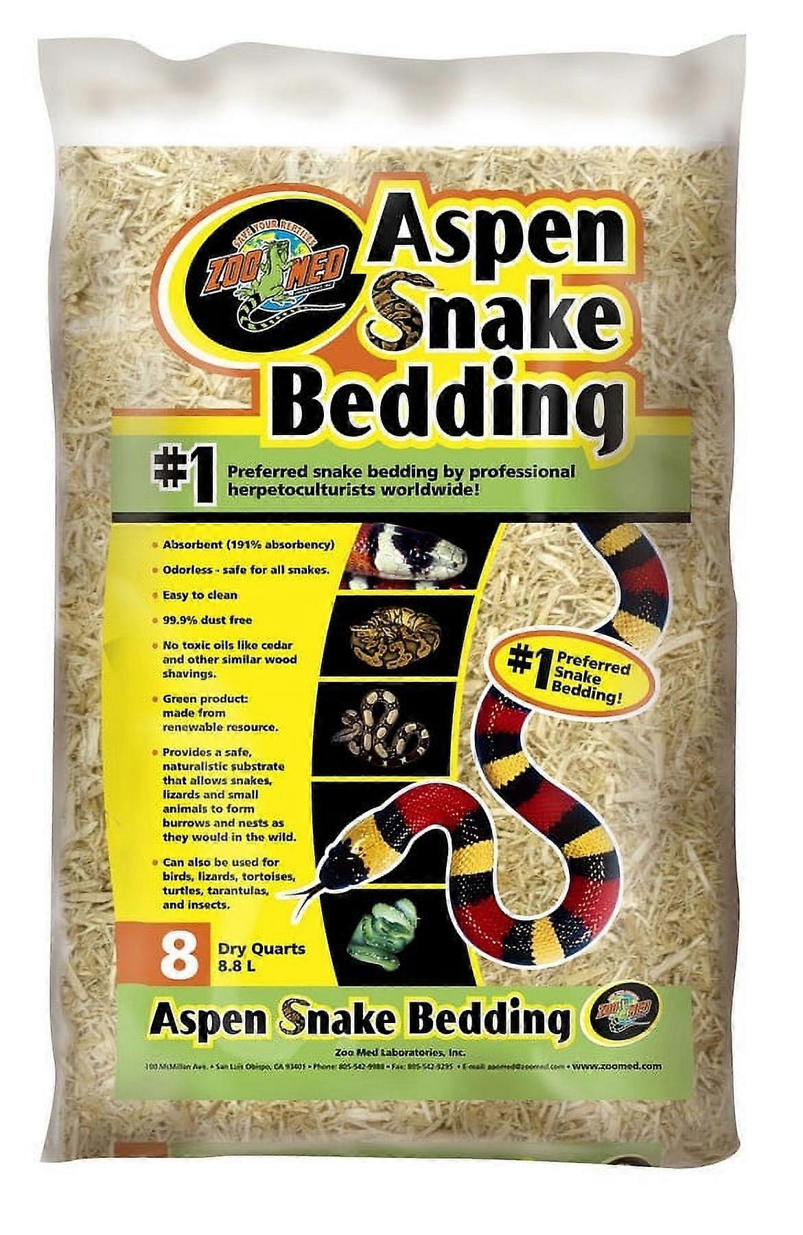 Zoo Med Aspen Snake Bedding Odorless and Safe for Snakes, Lizards, Turtles, Birds, Small Pets and Insects 32 quart (4 x 8 qt)