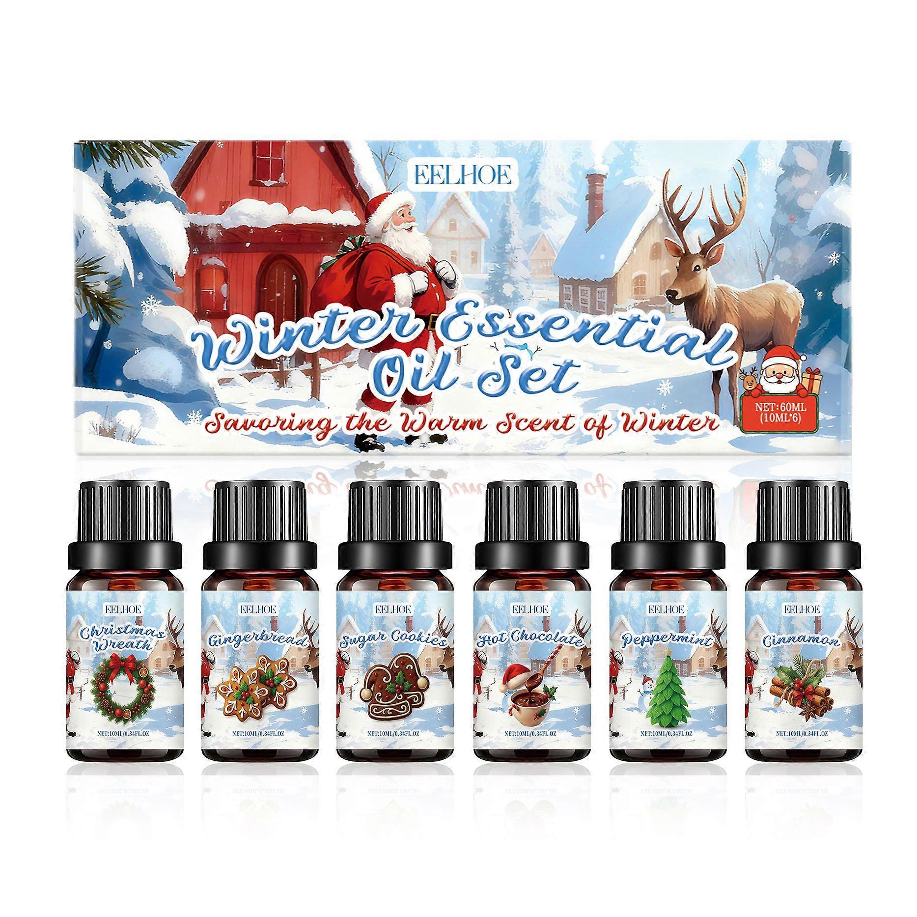 Eelhoe Winter Aromatherapy Essential Oil Set: Freshen Indoor Air And Create A Festive Atmosphere. Home Aromatherapy Essential Oil