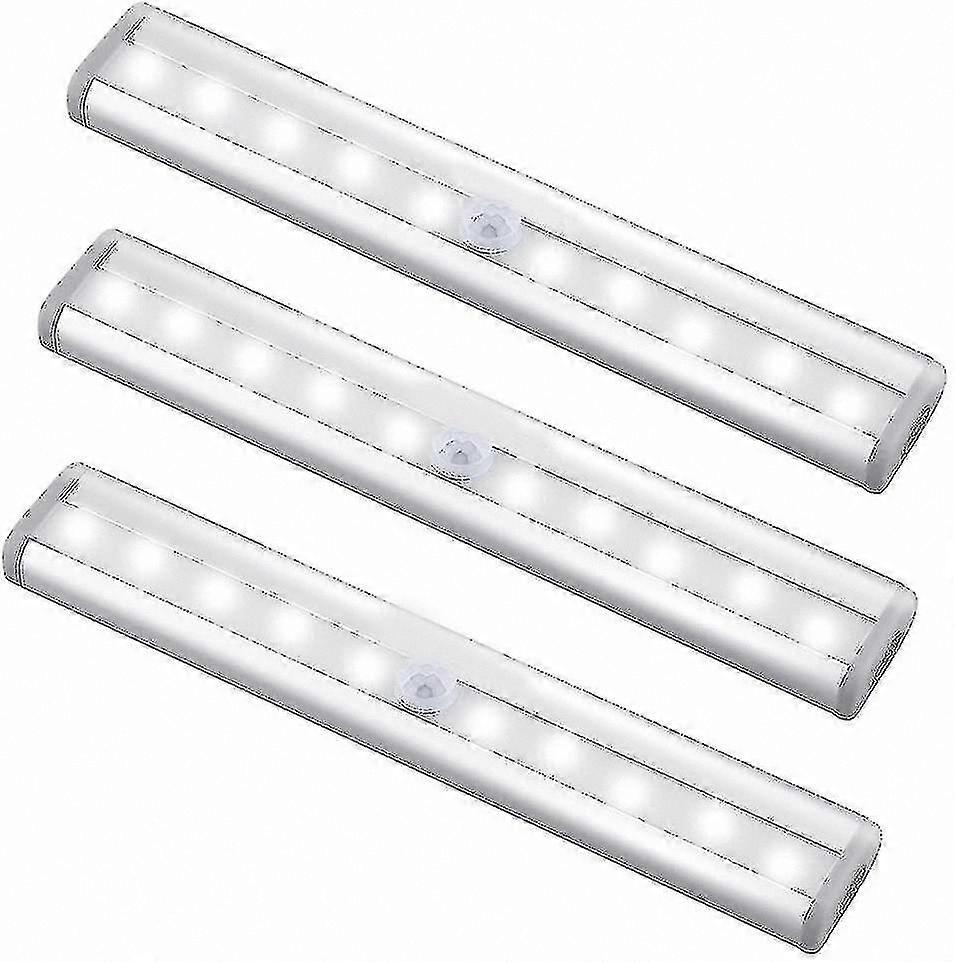 3-Pack Enhanced Rechargeable 10-LED Magnetic Motion Sensor Light