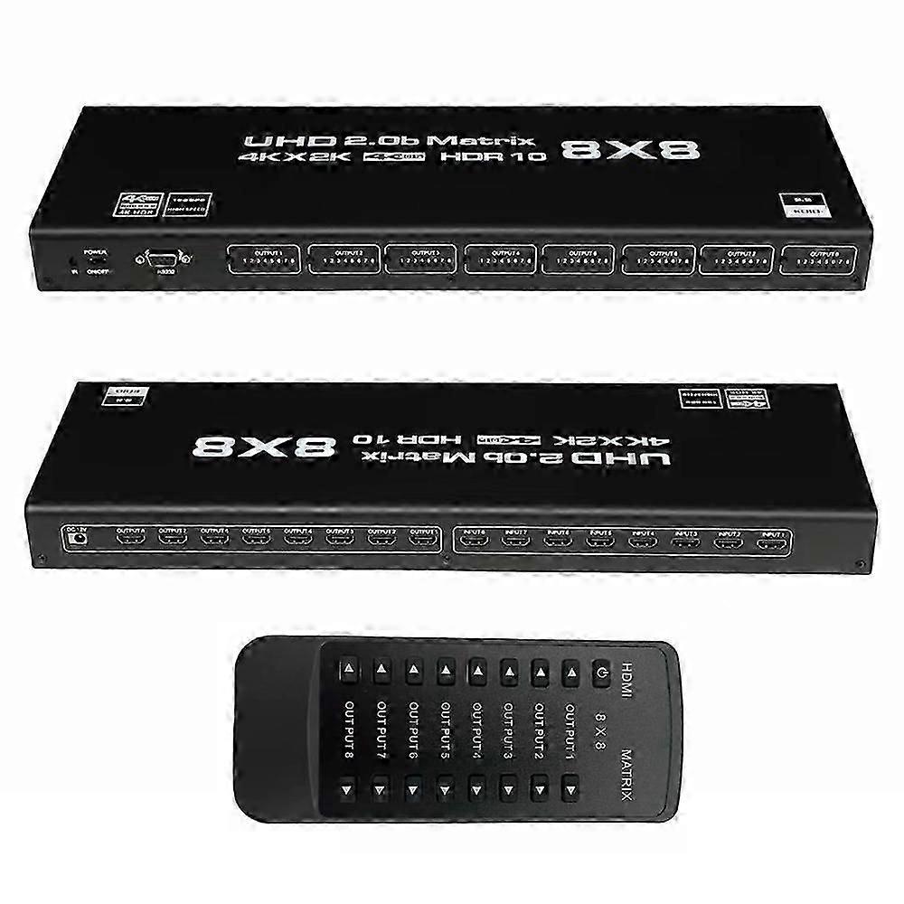 8 x 8 HDMI Matrix Switch Converter 4K 60Hz HDCP2.2 Decoder HDMI 2.0 Digital Matrix Splitter with Rem