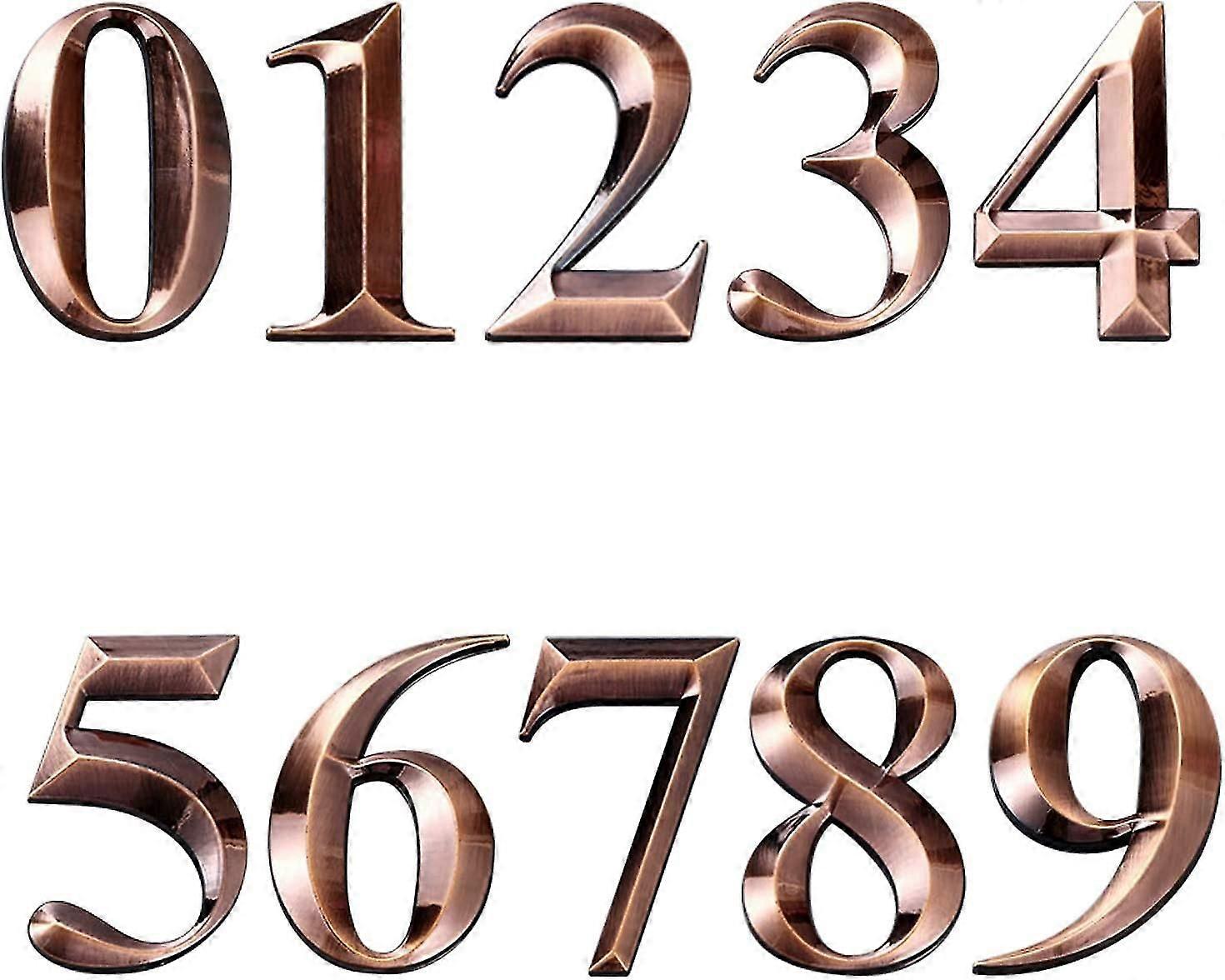 10 Pcs Self-adhesive 3d House Numbers Mailbox Address Numbers 0-9(black)(yu-1)