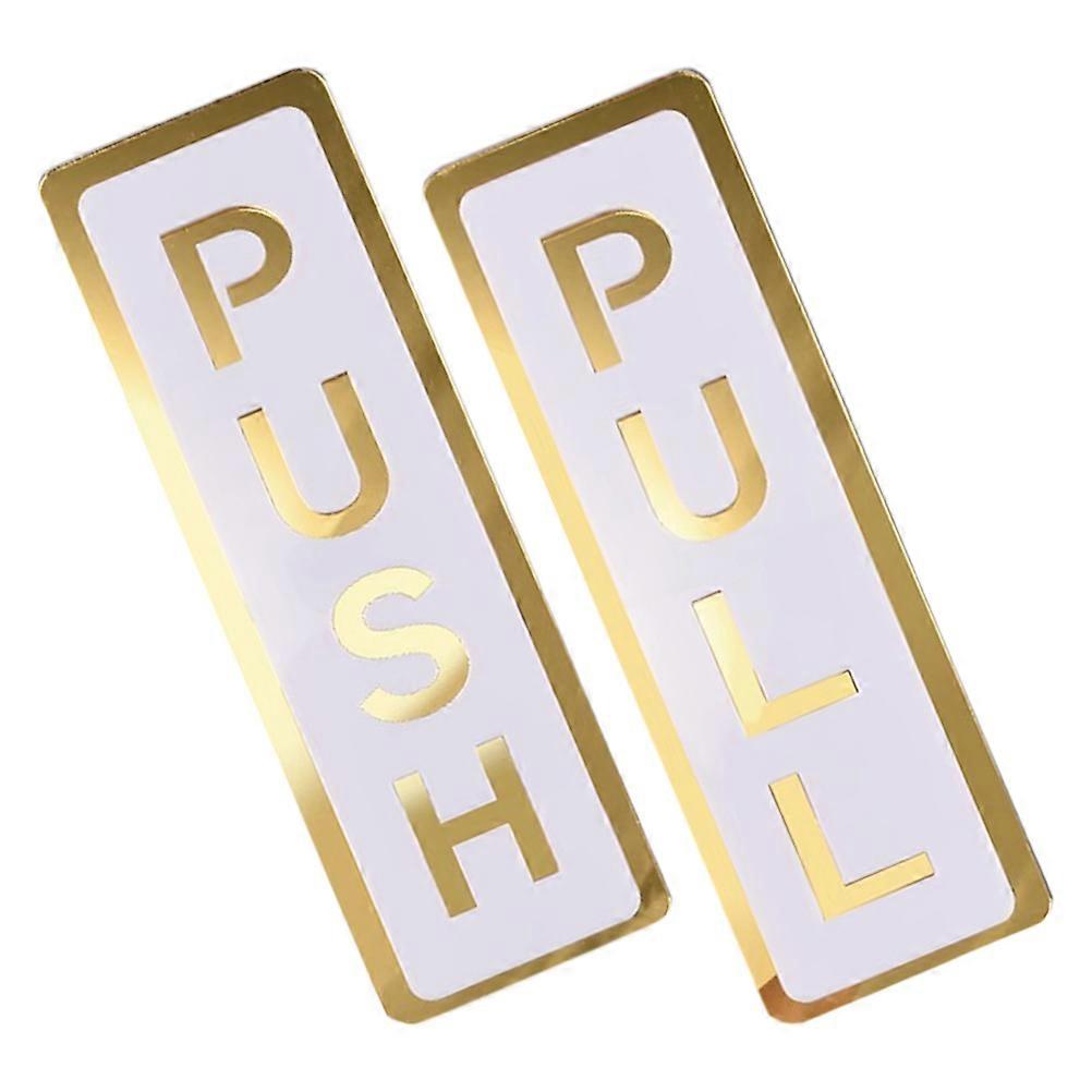 Push Pull Door Sign Acrylic Identification for Glass Doors 2Pcs Pack