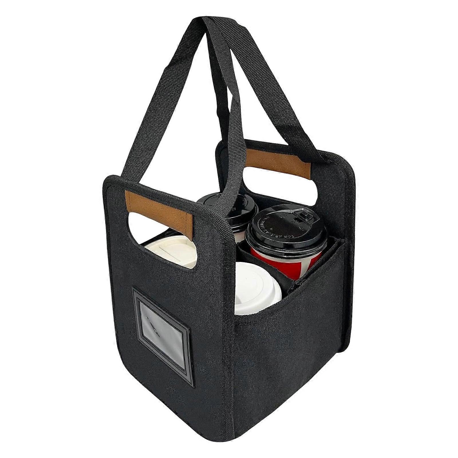 Insulated Reusable 4 Drink Carriers With Handle Adjustable Dividers And Mesh Pocket Organized Mobile Dining Solution Multicolor