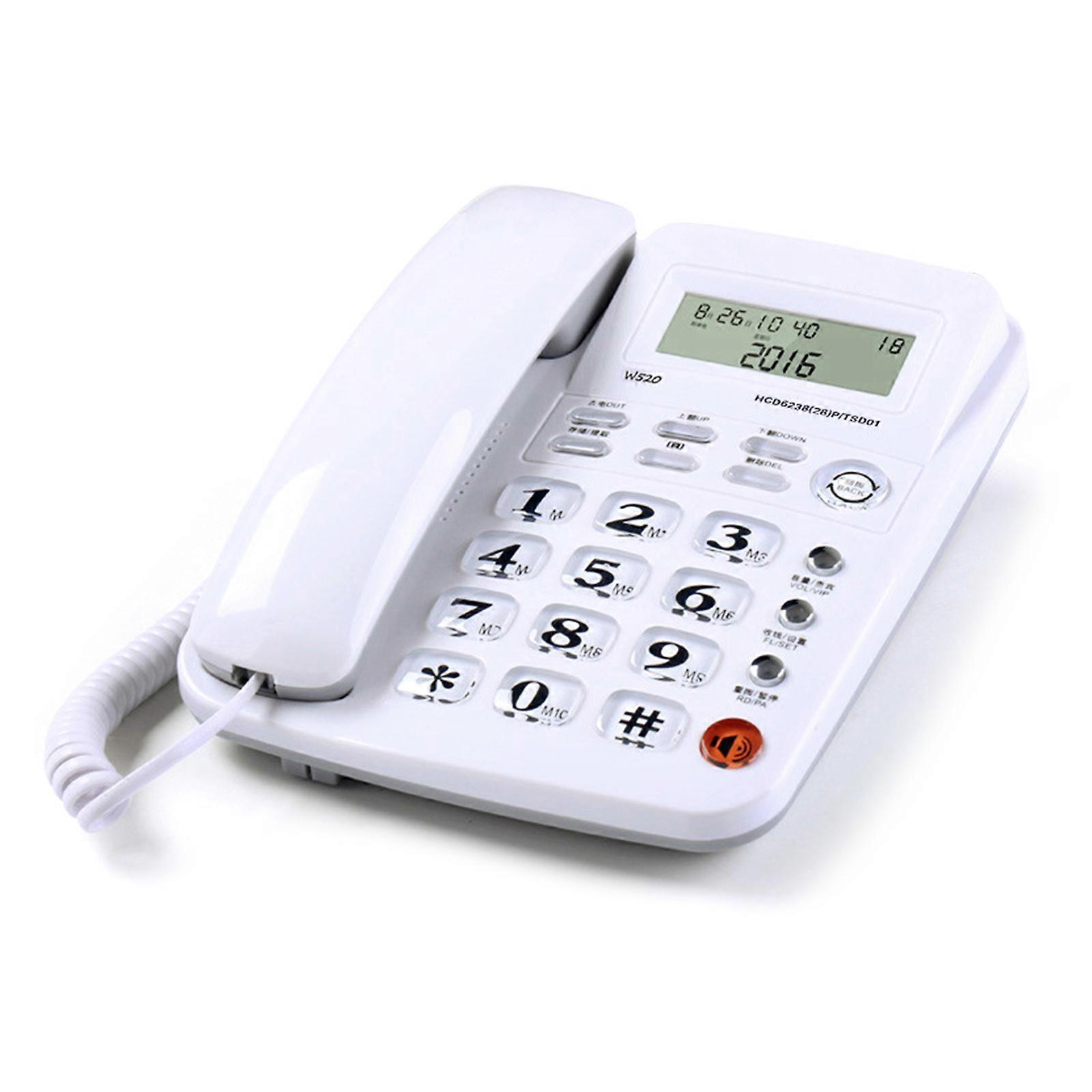 Traditional Corded Phone With Large Button Clear Caller And Speakerphone For Elderly Friendly Use  White