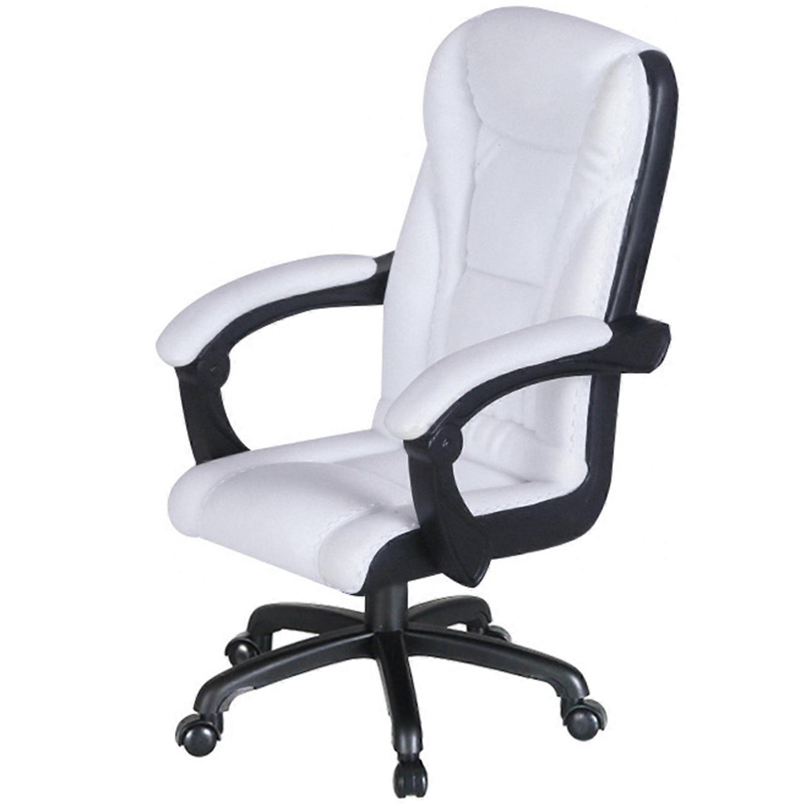 Miniature Office Furniture Swivel Chair For 1/6 Action Figure Model Collector 360 Rotating Function  White