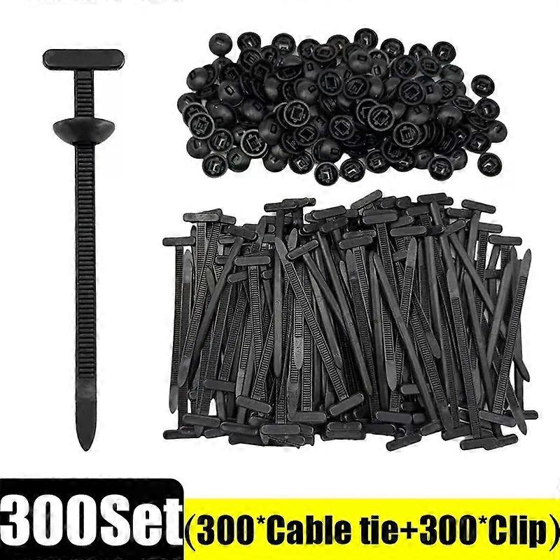 1-500Set Nylon Universal Cable Tie Buckle Auto Car Secure Push Straps Fastener Screw Self-Locking Pin and Button Zip Ties Holder