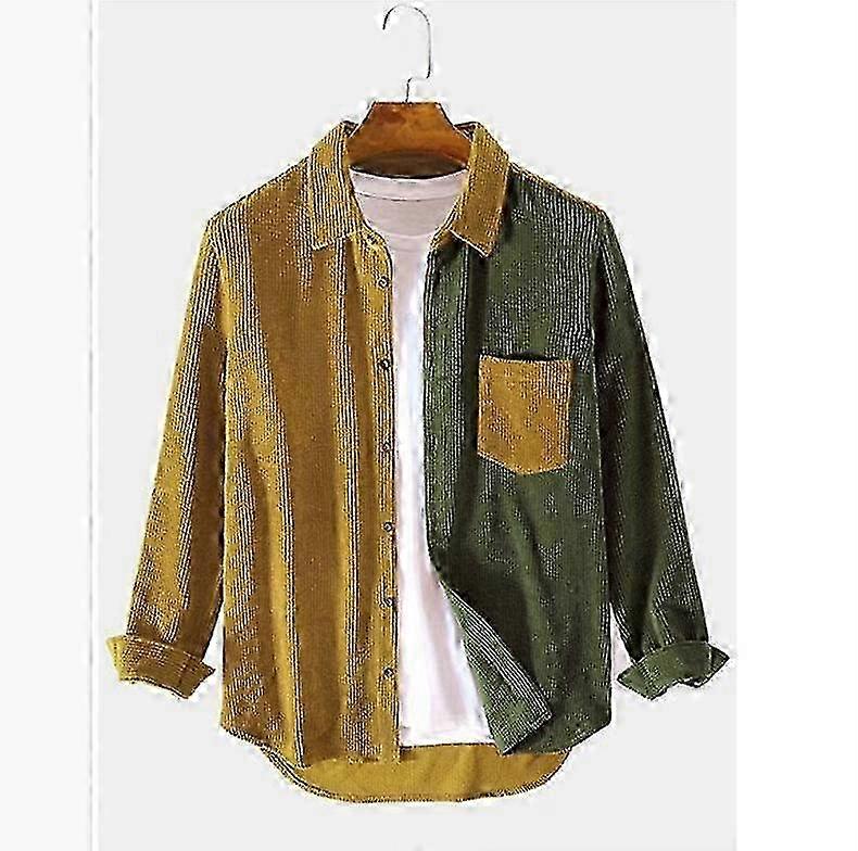 Herren Cord Revers Kontrast Langarm