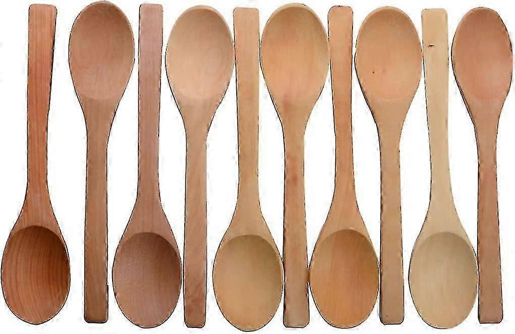 10 Pcs 7 polegadas Ecofriendly Handle colheres de pau longas café mel chá Stagitr tableware presente h
