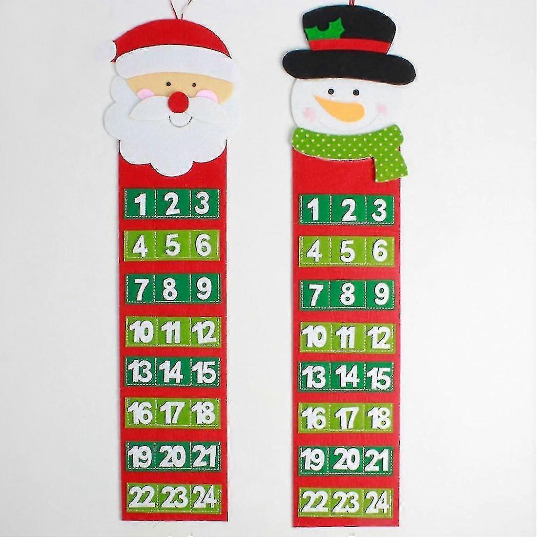 Santa Claus Advent Calendar for Wall and Window Display