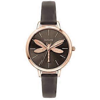 Oui & Me Amourette Grey Sunray Dial Lederarmband Quarz ME010074 Damenuhr