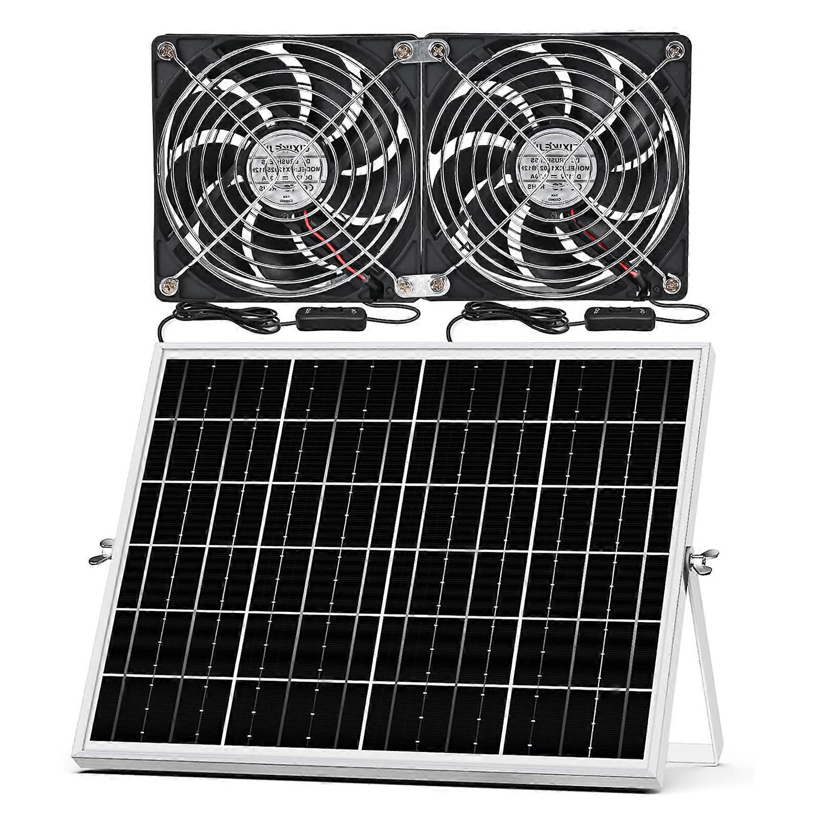 Upgraded ABS Solars Exhaust Fan 12W Panel Daytime Airflows Solution For Camping Trailers Sheds Window Ventilation Systems Multicolor