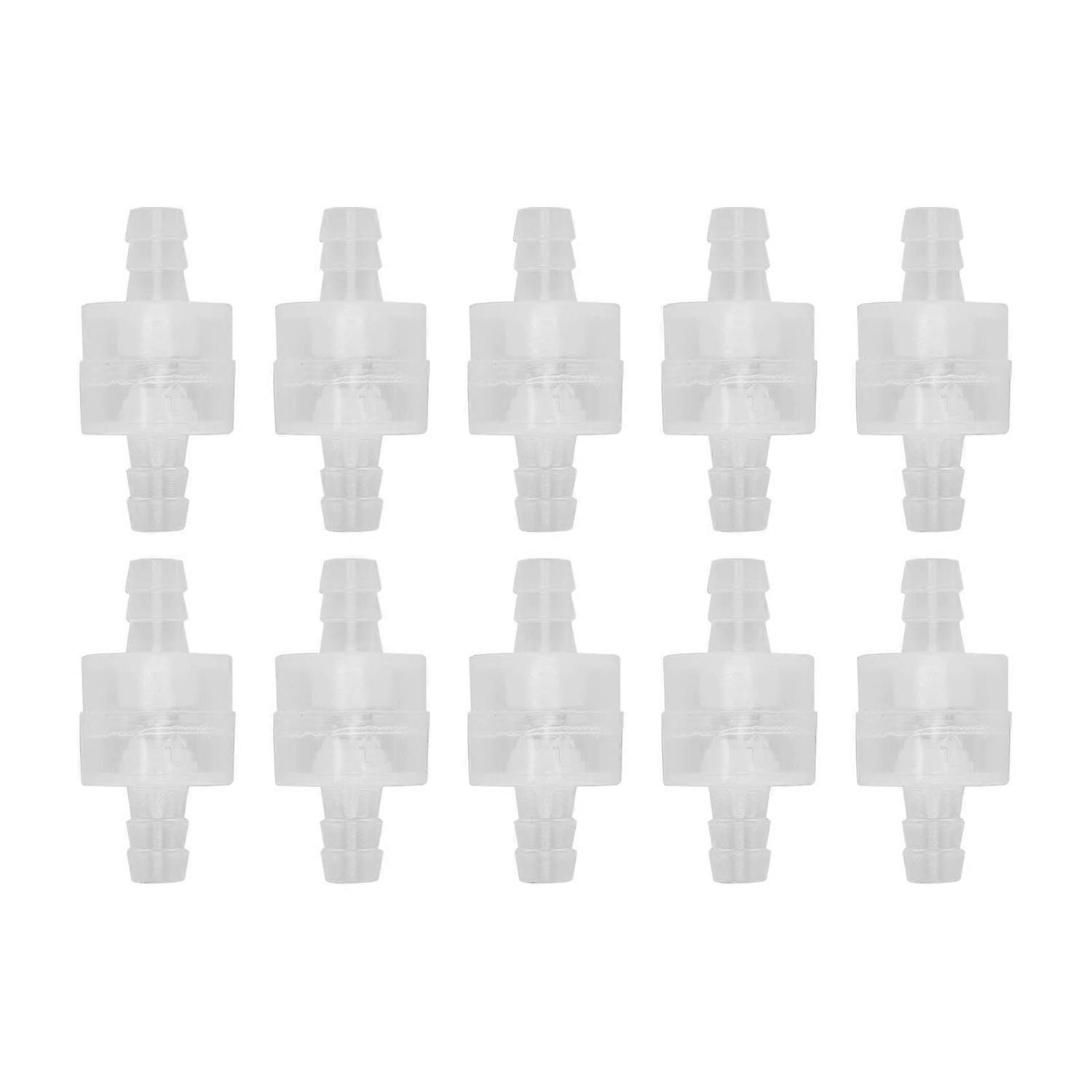 10 Pcs 1 Way Check Valve Translucent Water Stop Hose Check Valve with Spring for Chemical Industry 8