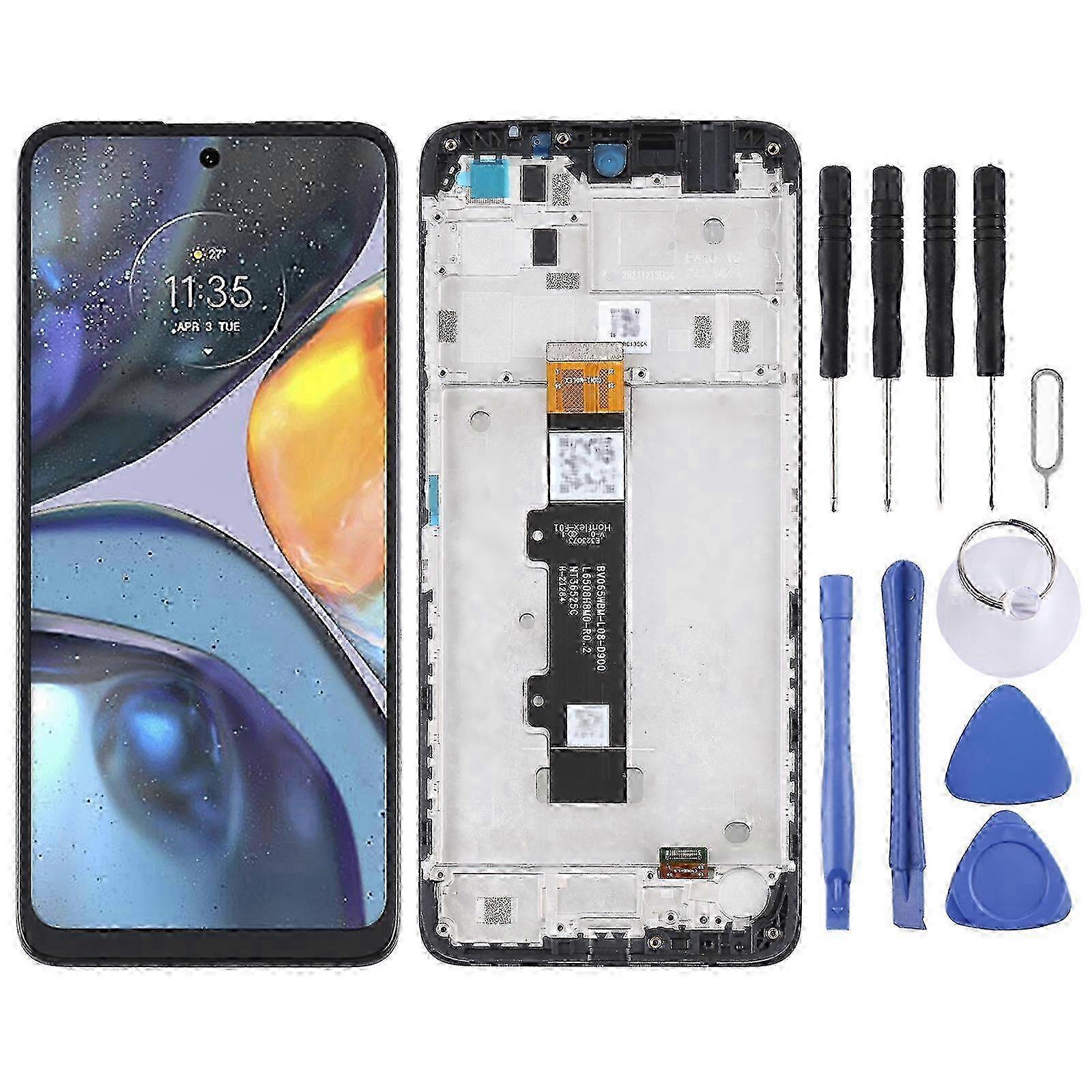 w LCD Screen and Digitizer Full Assembly with Frame For Motorola Moto G22