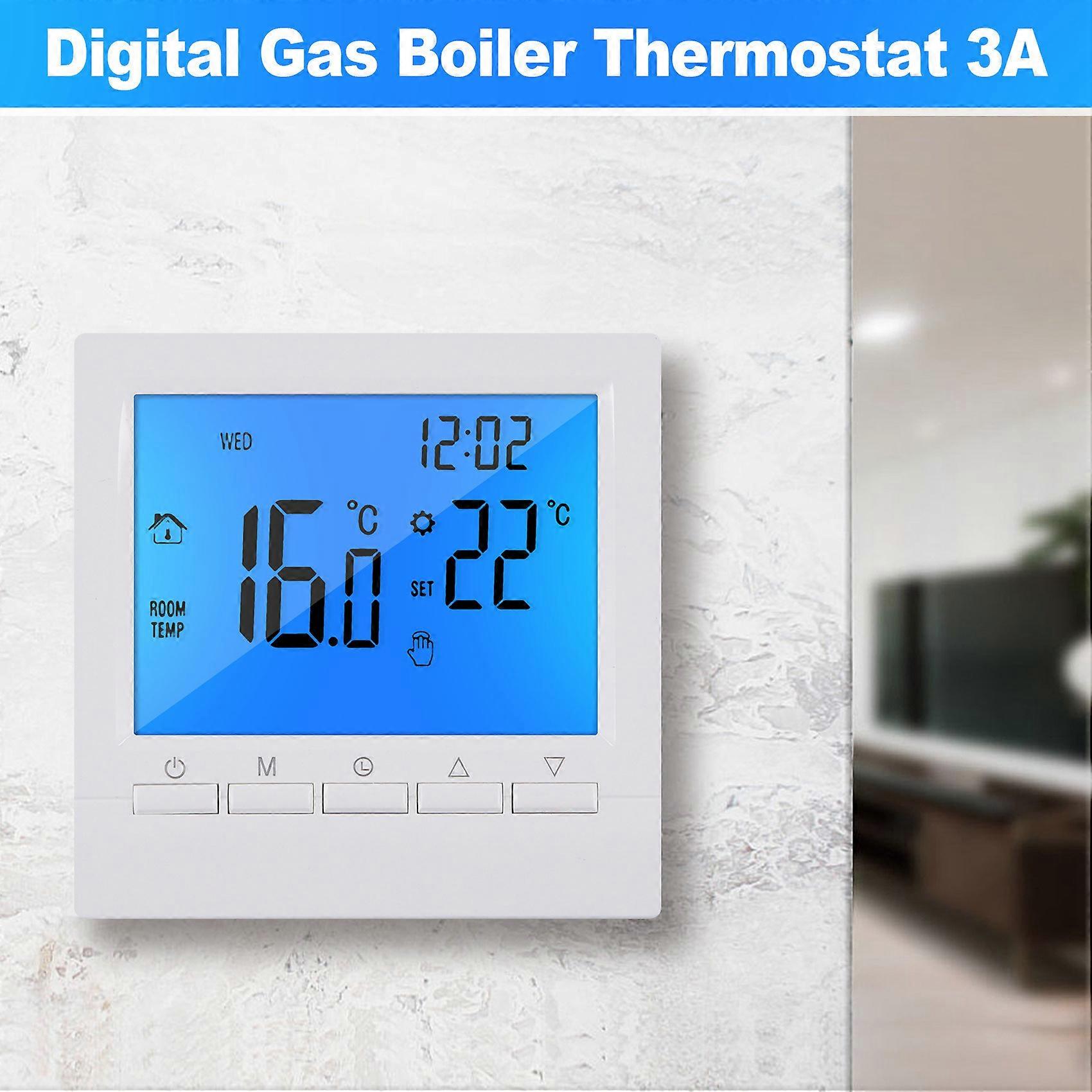 Programmable Digital Thermostat 3A Weekly Room Temperature Controller for Efficient Home Heating Blue Backlight