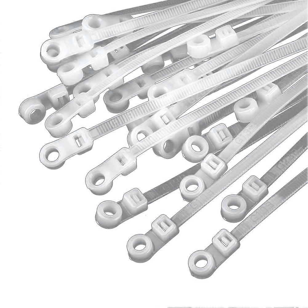 Nylon Cable Ties with Screw Hole - Self-Locking, Multi-Size Bundle Straps for Wire Organization,