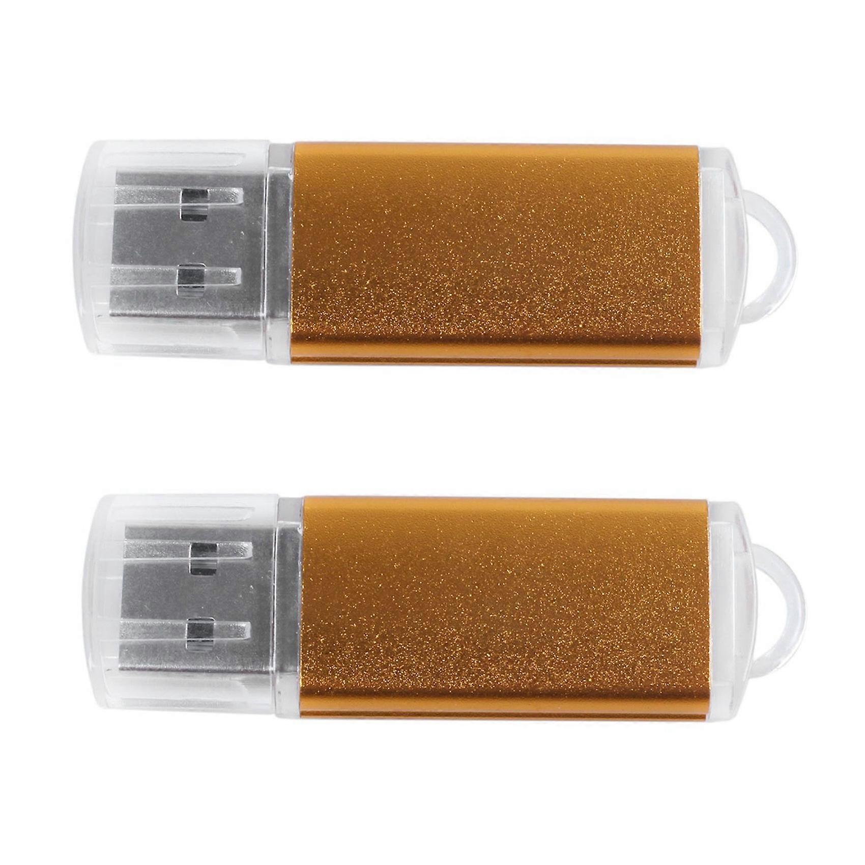 2X USB Memory Stick Flash Pen Drive U Disk for PC TV Color:Golden Capacity:64MB