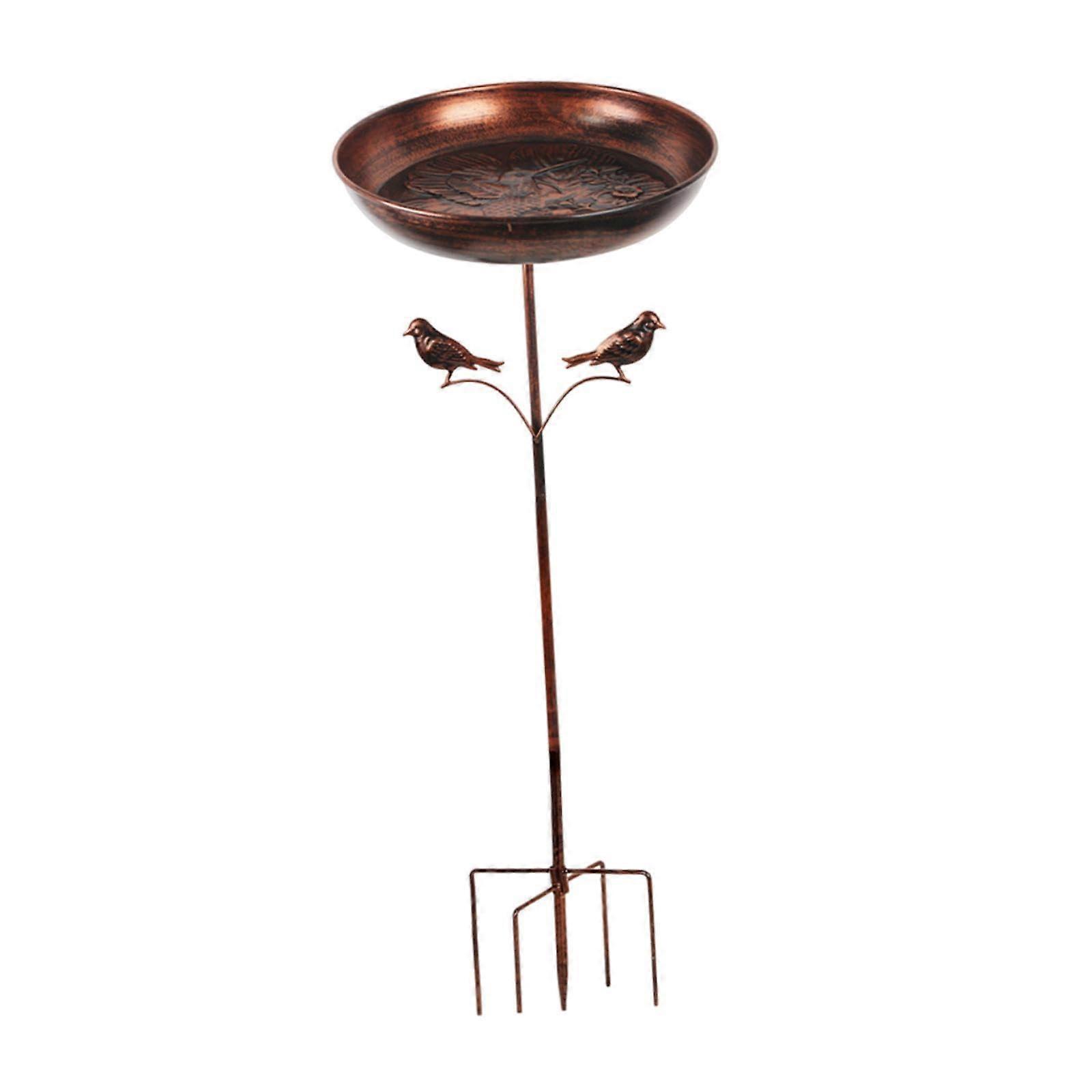 Garden Bird Bath and Feeder with Rustic 5 Pronged Base for Patio Backyard Lawn Courtyard Decor