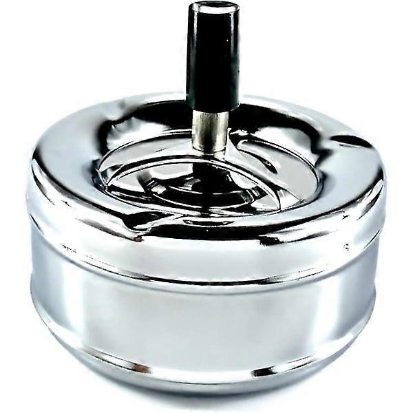 Extra Large Chrome Ashtray with Swivel Function | Premium Windproof Outdoor Ashtray | Deep Base | Easy to Empty