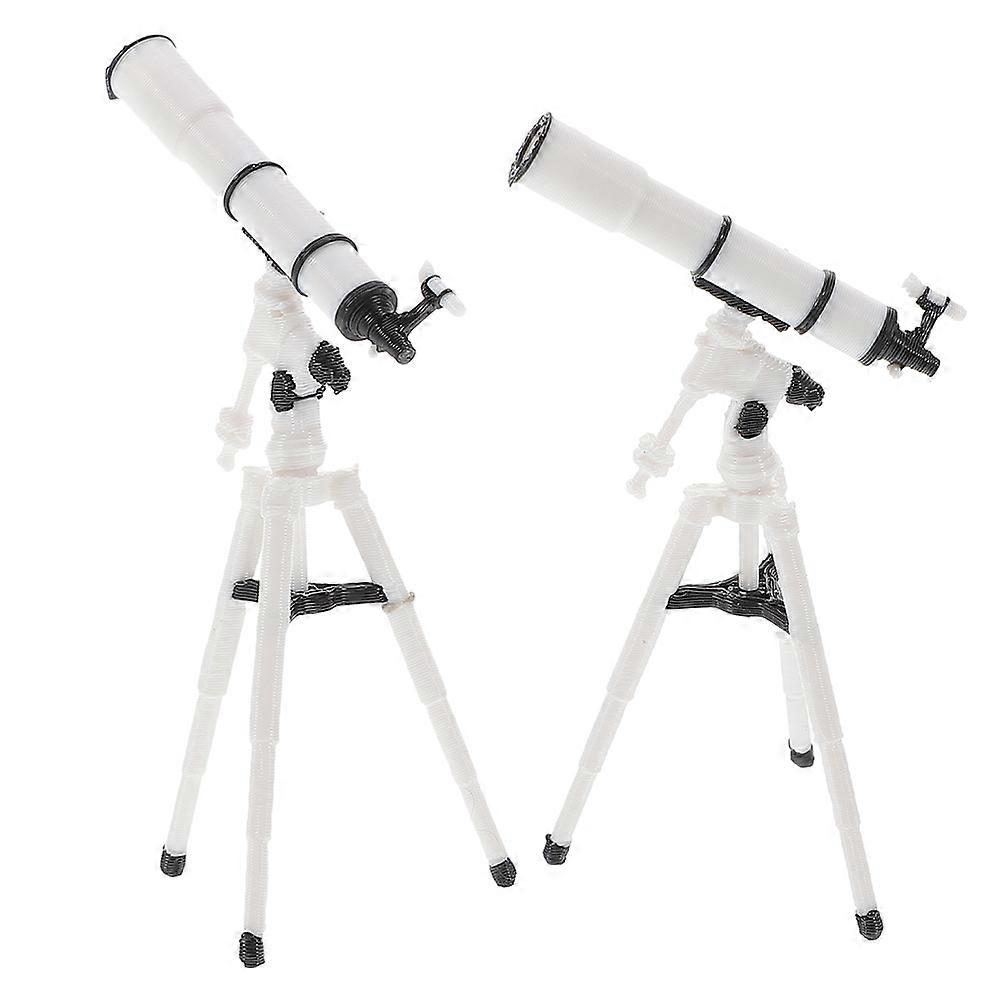 Miniature Telescope Model for Realistic Scale 2Pcs Toy with Tripod for Kids