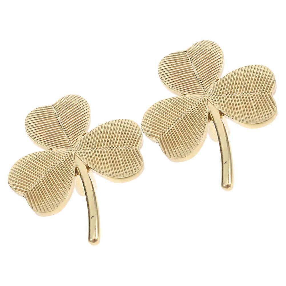 Brass Shamrock Cabinet Pull Handles for Dressers 2Pcs Golden Decorative Knobs