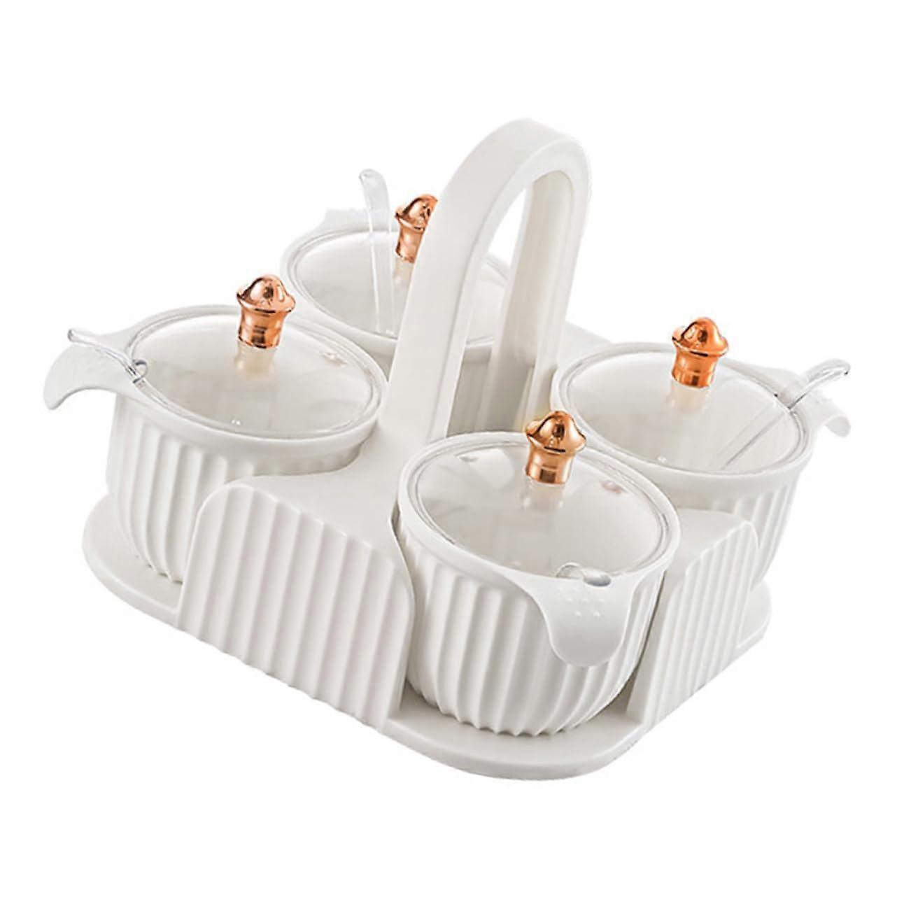 Spice Organizer with Measuring Spoons, Durable HIPS Seasoning Container Set for Kitchen Cooking