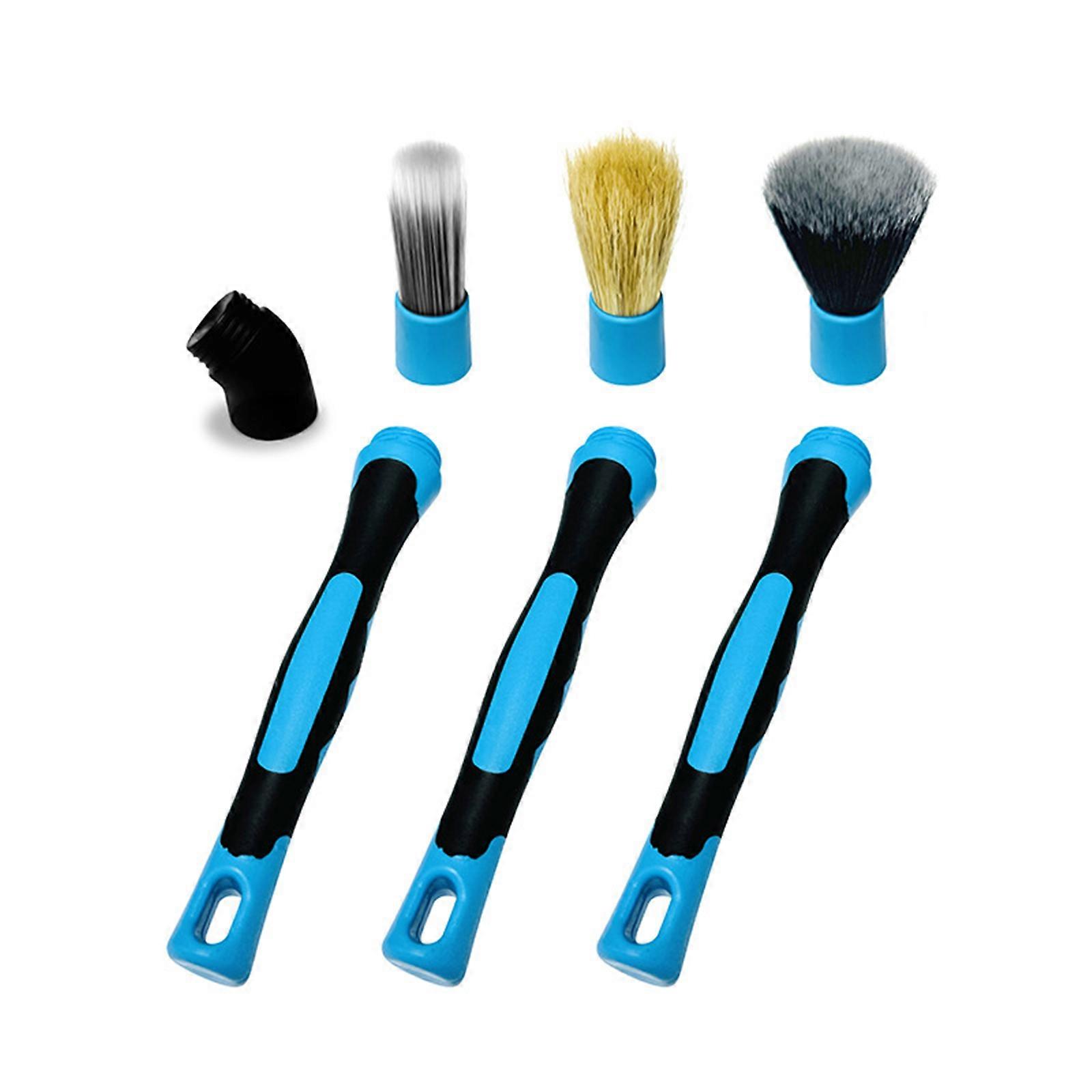 3 Piece Automotive Detailing Brush Set For Interior And Exterior Use Gentle Bristles Avoid Scratches While Efficiently Removing Dirt From Difficult