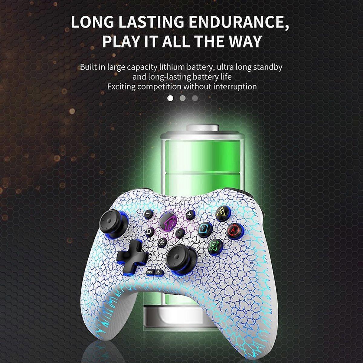 Wireless Game Console+Receiver+Stand for Switch/Android/Ios/Pc 6-Axisgyro Highprecision Joystick Rgb Bluetooth Gamepad A