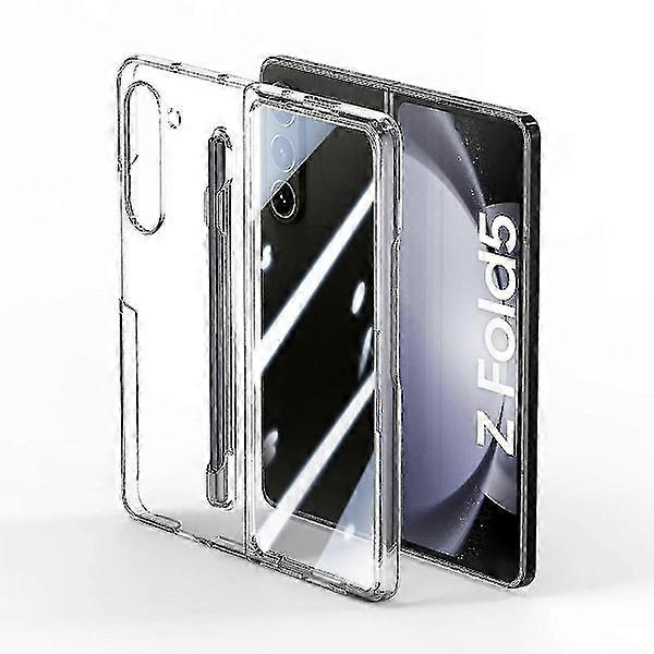 Z Fold 5 Case, Slim Ultra-Thin PC Shockproof Case Compatible with Samsung Galaxy Z Fold 5 with S Pen Holder & Screen Protector Clear