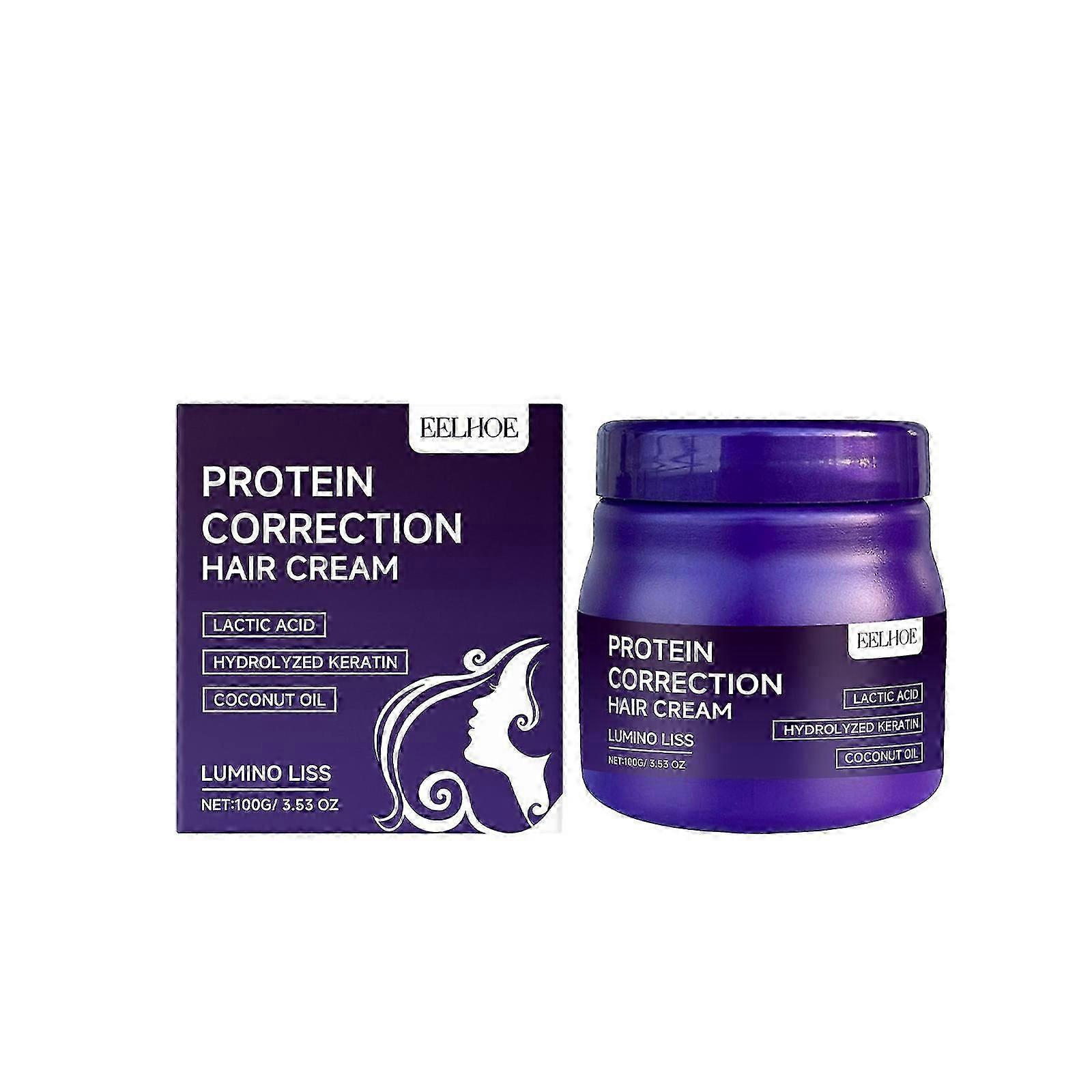 كريم فرد الشعر بالبروتين ، مرطب ، مغذي ، مضاد للجفاف ، نعومة وناعمة للشعر يحافظ على الشعر ويصلح دون تمدد وتخفيف الشعر