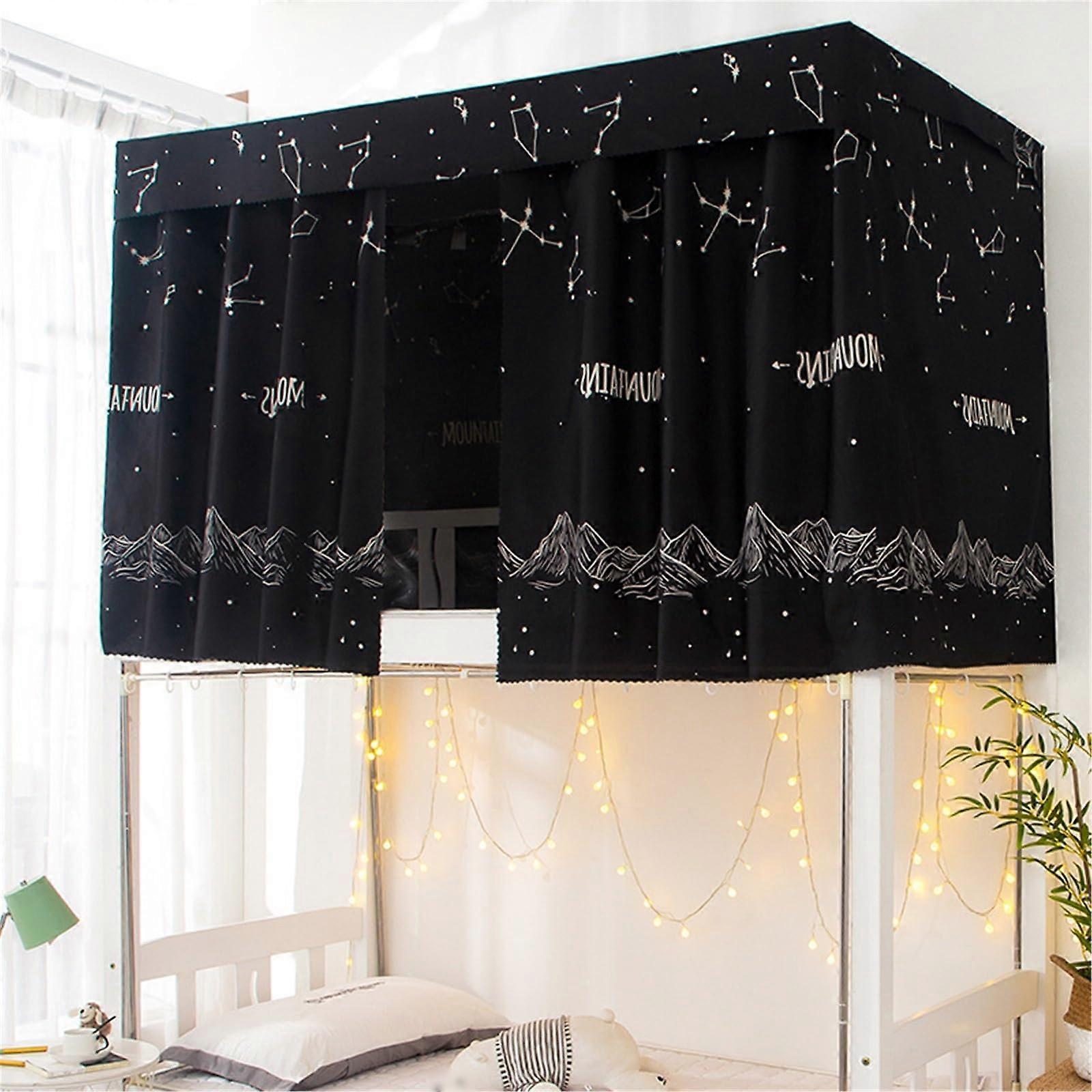 Bunk Bed Curtains for Bottom Bunk Privacy and Light Blocking, Breathable Full Coverage Set of 3