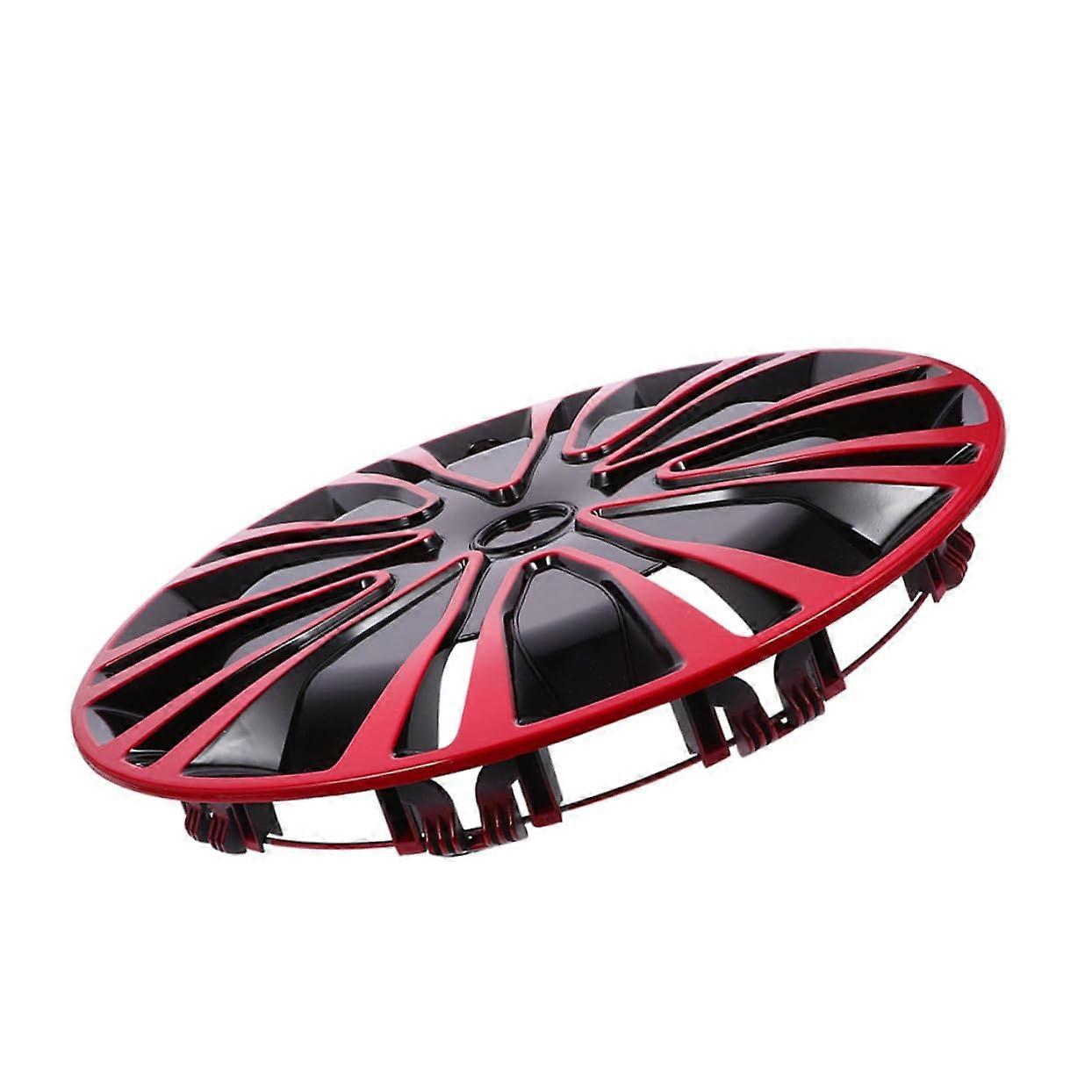 Red and Black Car Wheel Covers Dual Color Hubcaps Quick Install Stylish Rim Protection