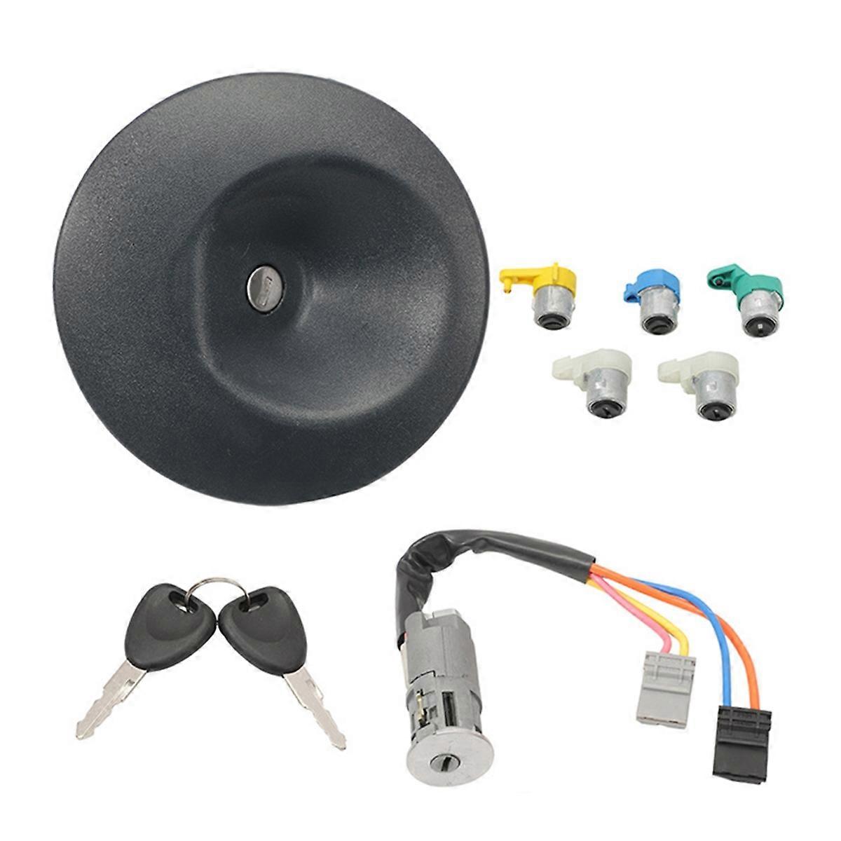 Replacement Part 7701472590 7701470738 for Car Ignition Lock Cylinder Set for Kangoo 1997-2008