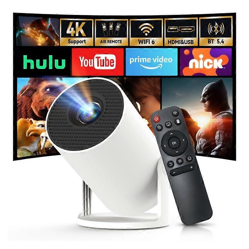 Mini Projector with Android TV, WiFi 6, Bluetooth 5.4, 1080P HD, Auto Keystone for Home and Outdoor