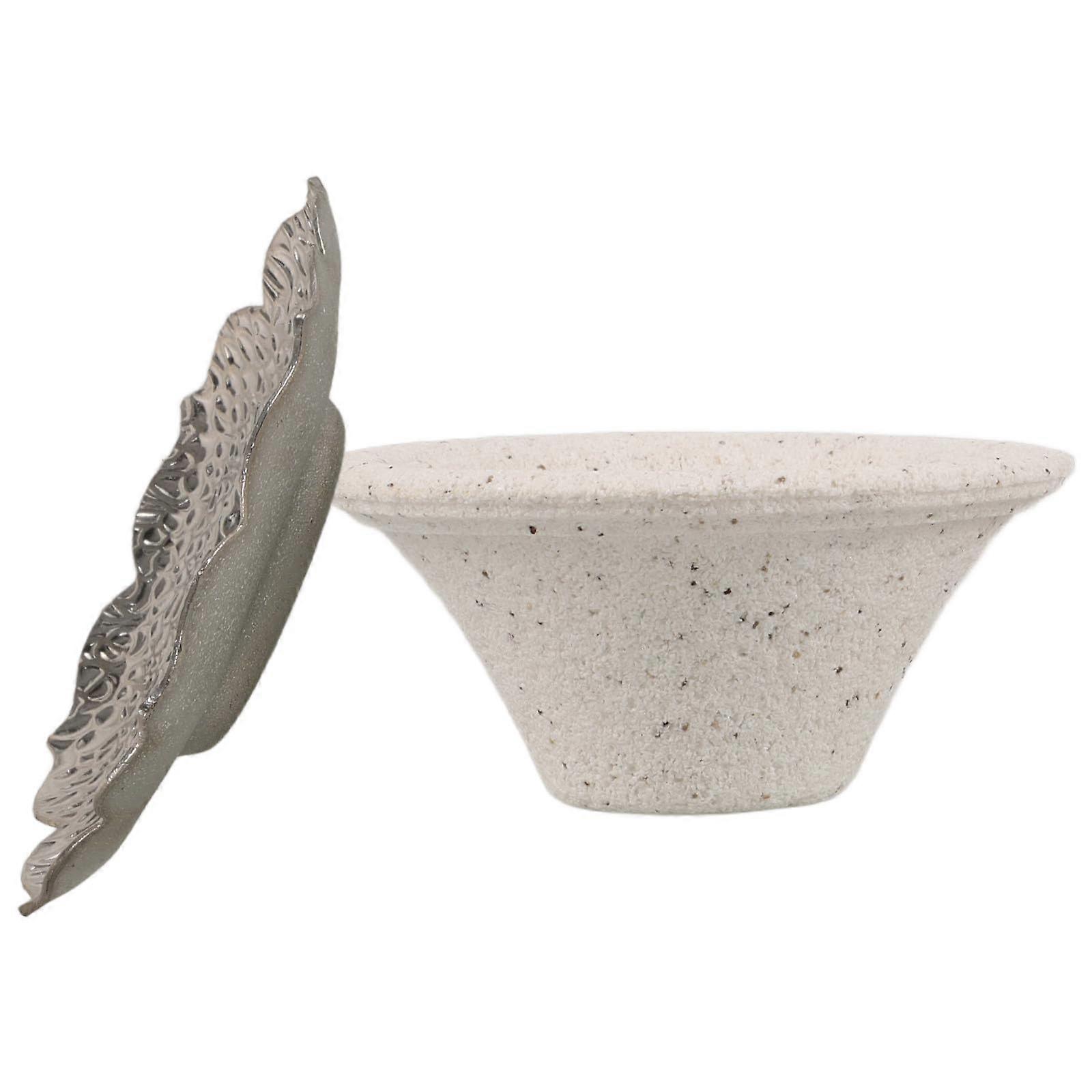 Ceramic Tea Infuser with Lid and Tray, White Porcelain Tea Strainer for Loose Leaf Brewing