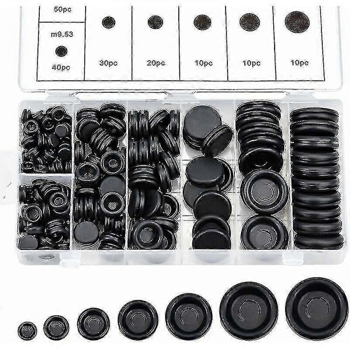 170pcs Rubber Grommet Assortment Grommet Rubber Stoppers Electrical Wire