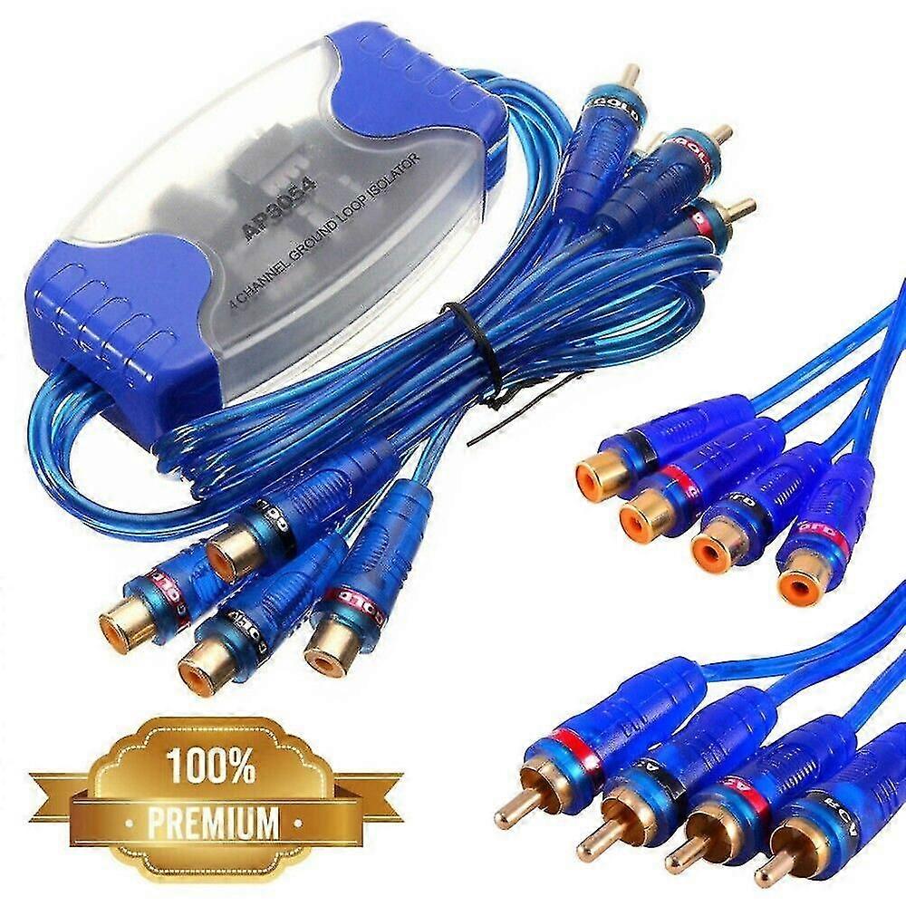 4-Channel RCA Audio Noise Filter Suppressor Ground Loop Isolator Car Stereo 50W