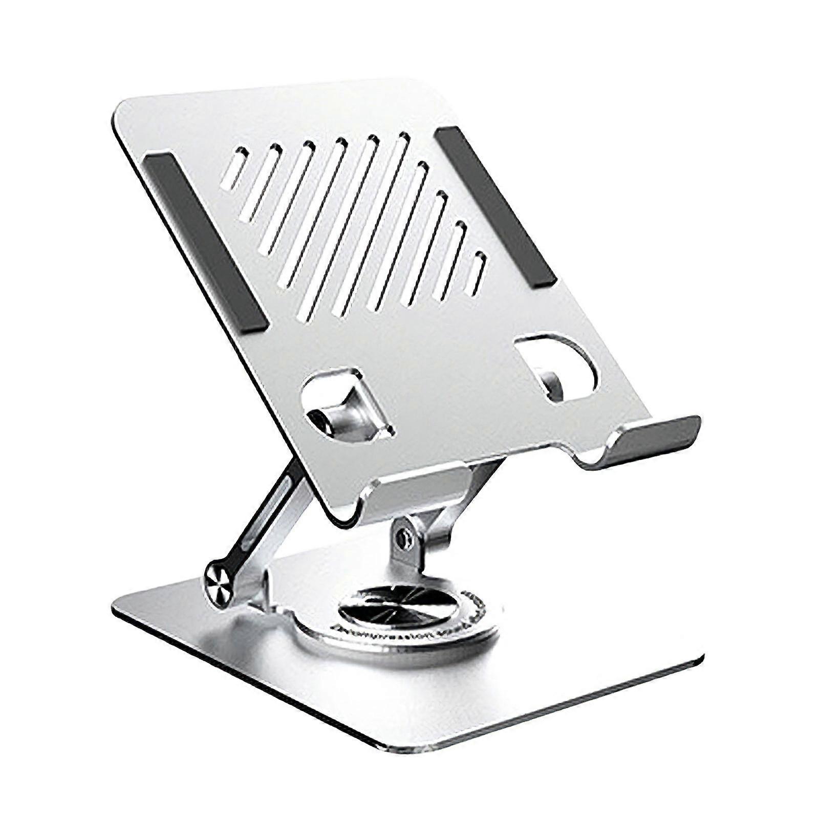 Adjustable Tablet Stand for Desk Metal Foldable Tablet Stand Portable Tablet Holder Mount Cooling Computer Notebook  Silver