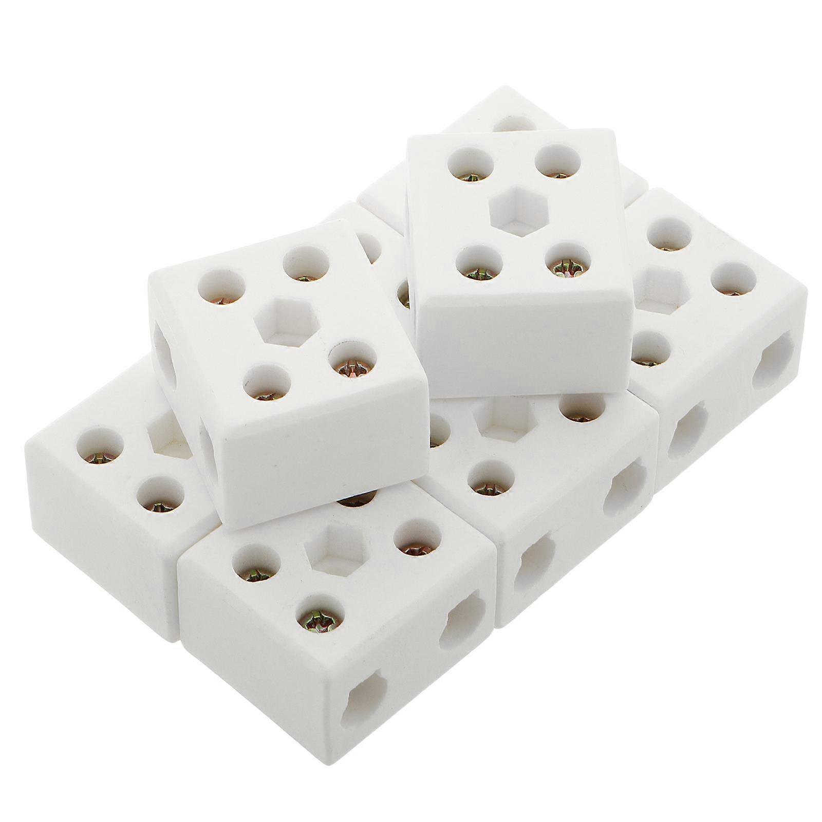 High Temp Ceramic Terminal Blocks Wire Connectors for Electrical Use 8Pcs 5-Hole