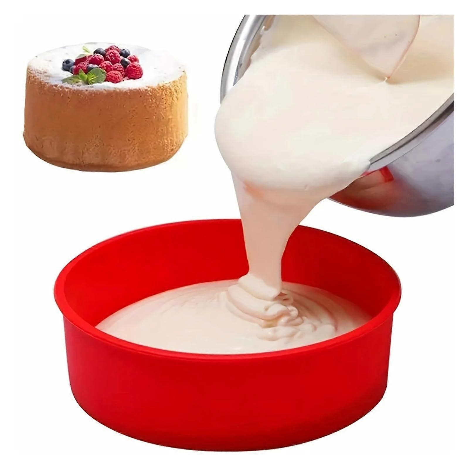 Silicone Cake Mold 6 Inch Round Nonstick Reusable Baking Pan for Cakes
