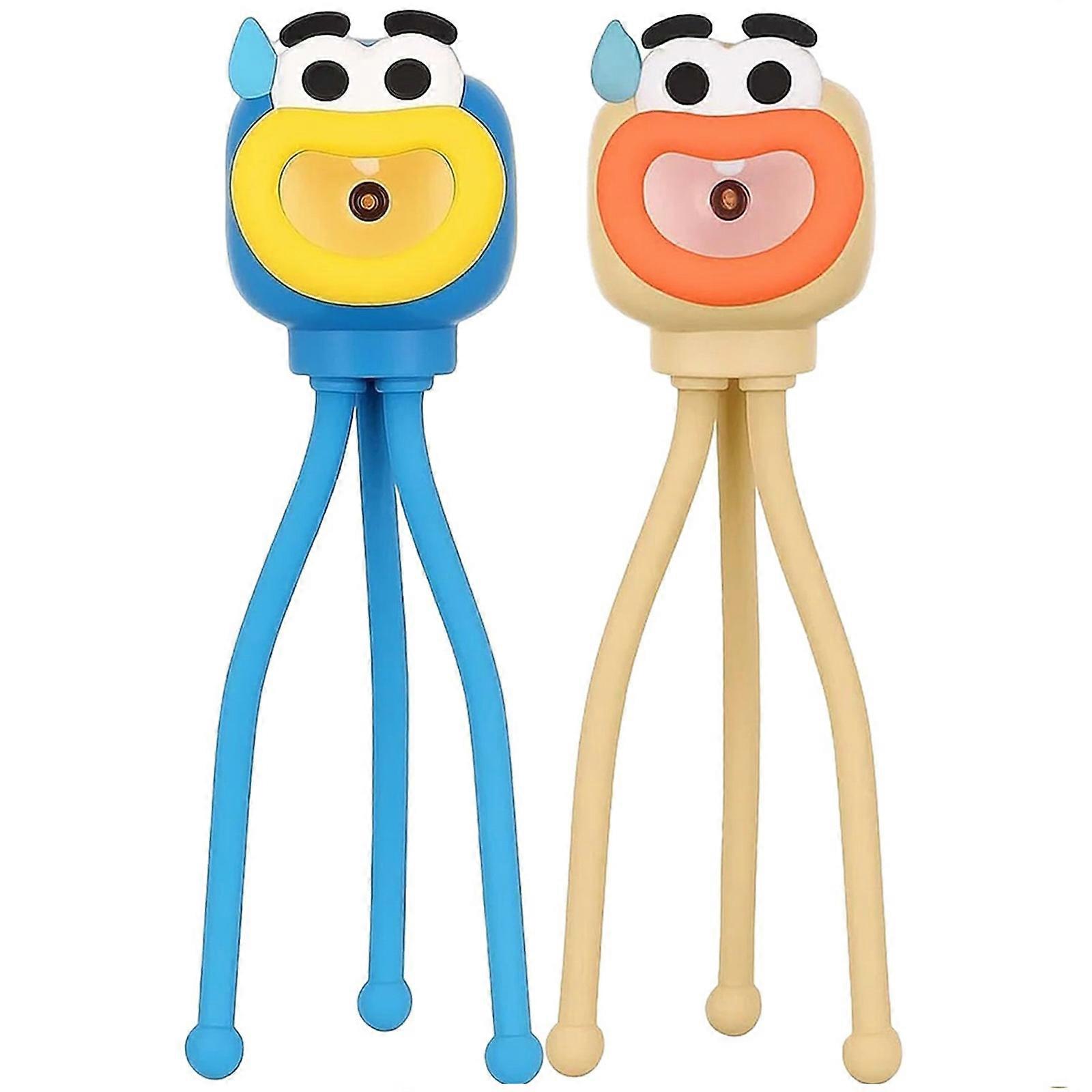 USB Powered Changeable Octopuses Lamp Flexible Angle Soft Light Source for Desk Bedside Activity  yellow and blue