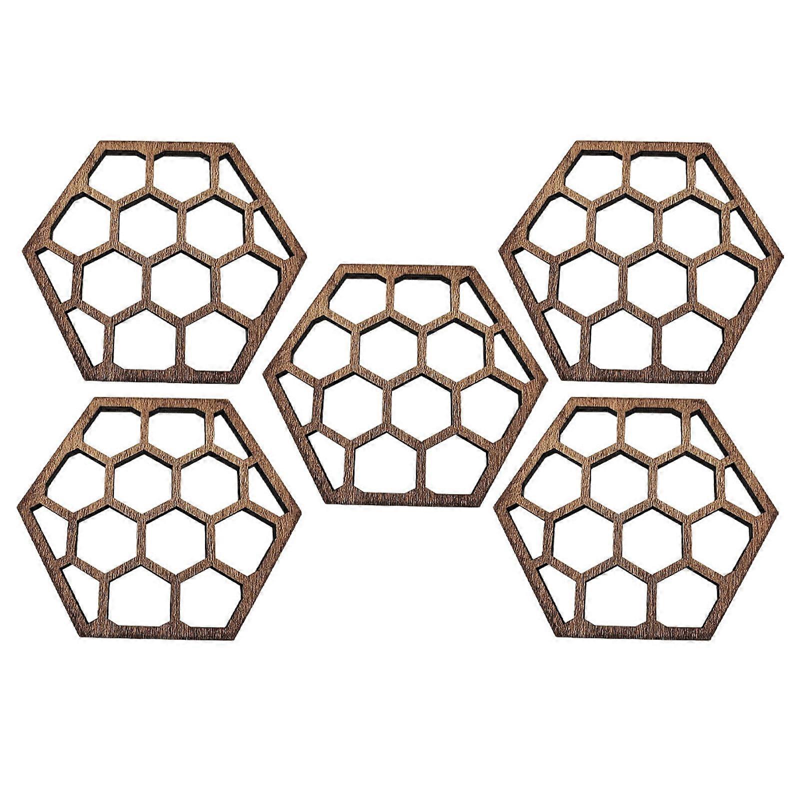 Wooden Coasters Set for Tableware Use 10Pcs Coffee Color Dining Mats