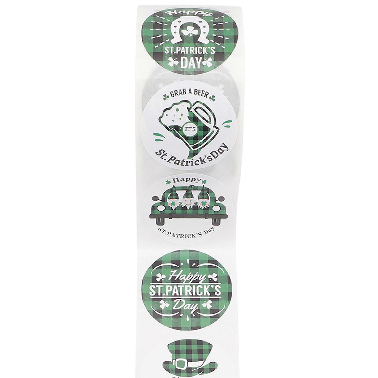 St Patrick's Day Sticker Round Sealing Labels for Gift Packaging 1 Roll