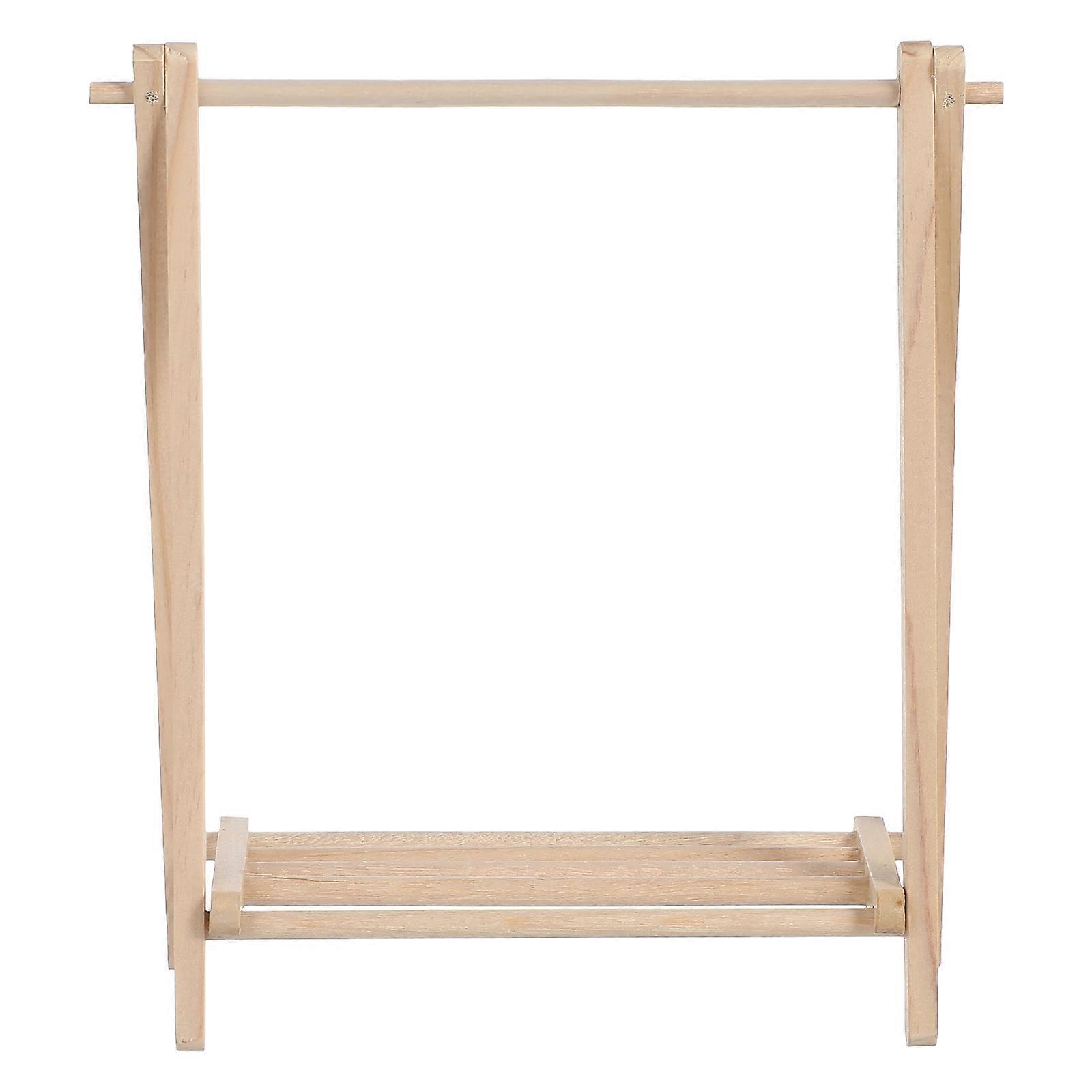 Miniature Clothes Rack Folding Rack 2Pcs for Doll Clothes Drying Use