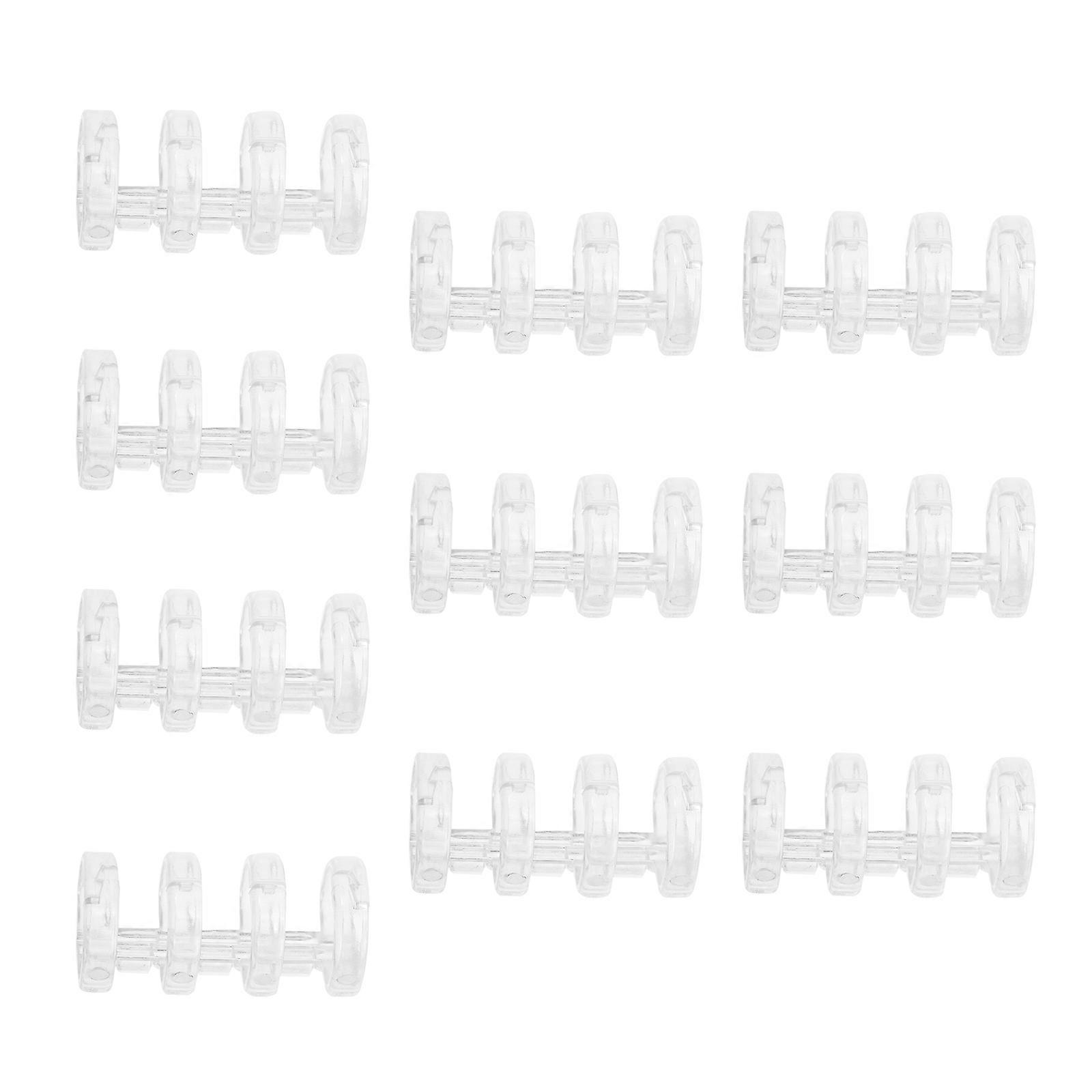 Four-Hole Binder Snap Loose Leaf Binder for Student 10Pcs Transparent Plastic