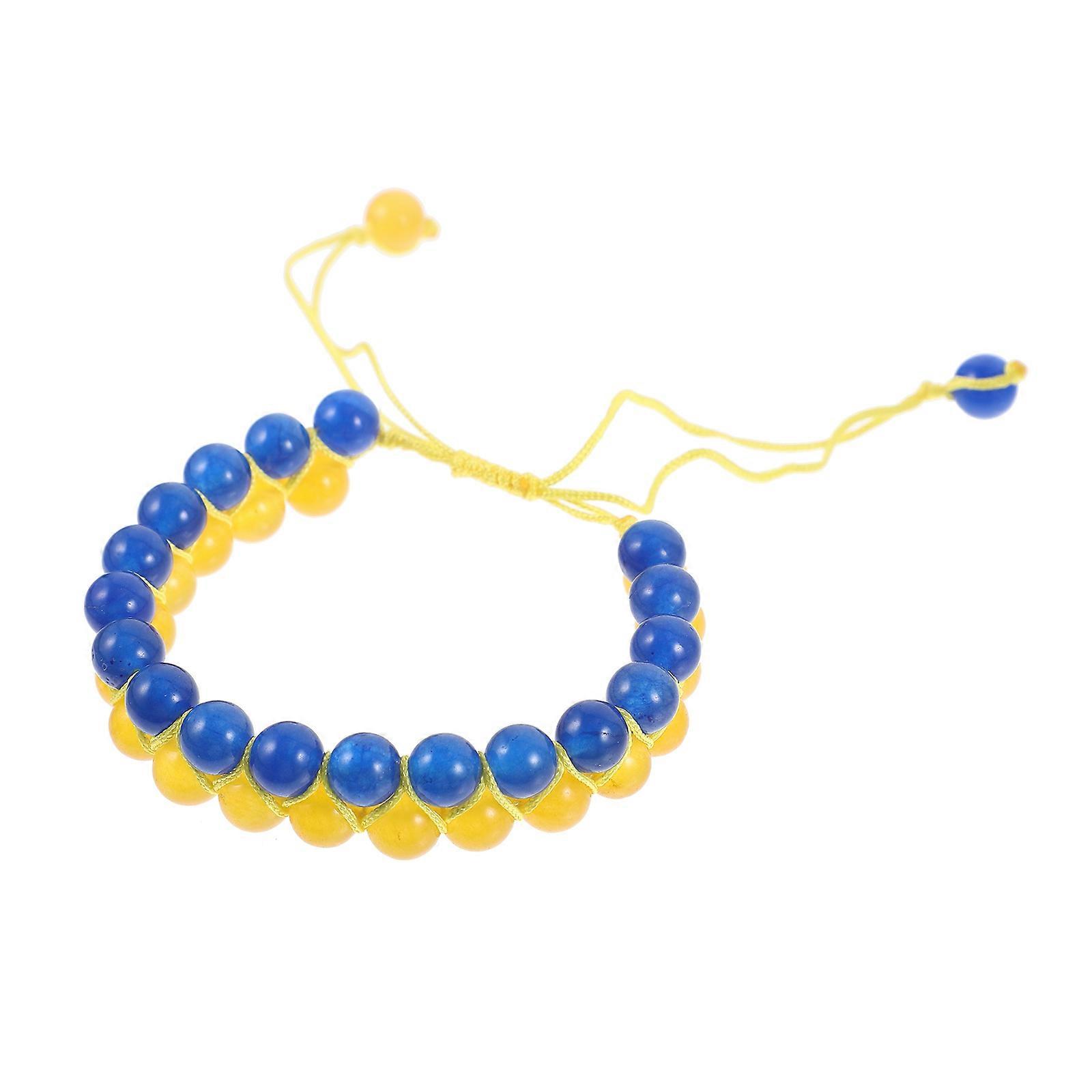 Natural Stone Bracelet Double Layer Beaded Bracelet for Praying 1 String