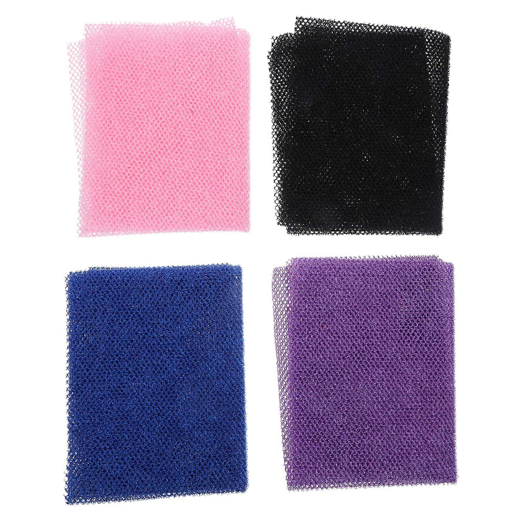 African Bath Sponge Set  Deep Exfoliating Body Scrubber for Back, Quick Dry, Long Lasting, 4pcs