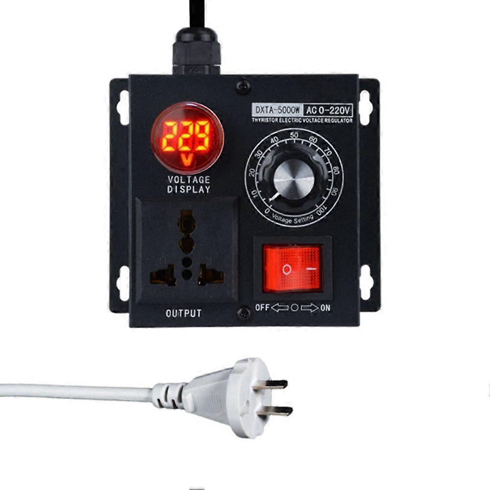 Variable Voltage Regulator 5000W Speed Temperature Light Voltage Uelatic Pressure Controller US Plug 2 Holes