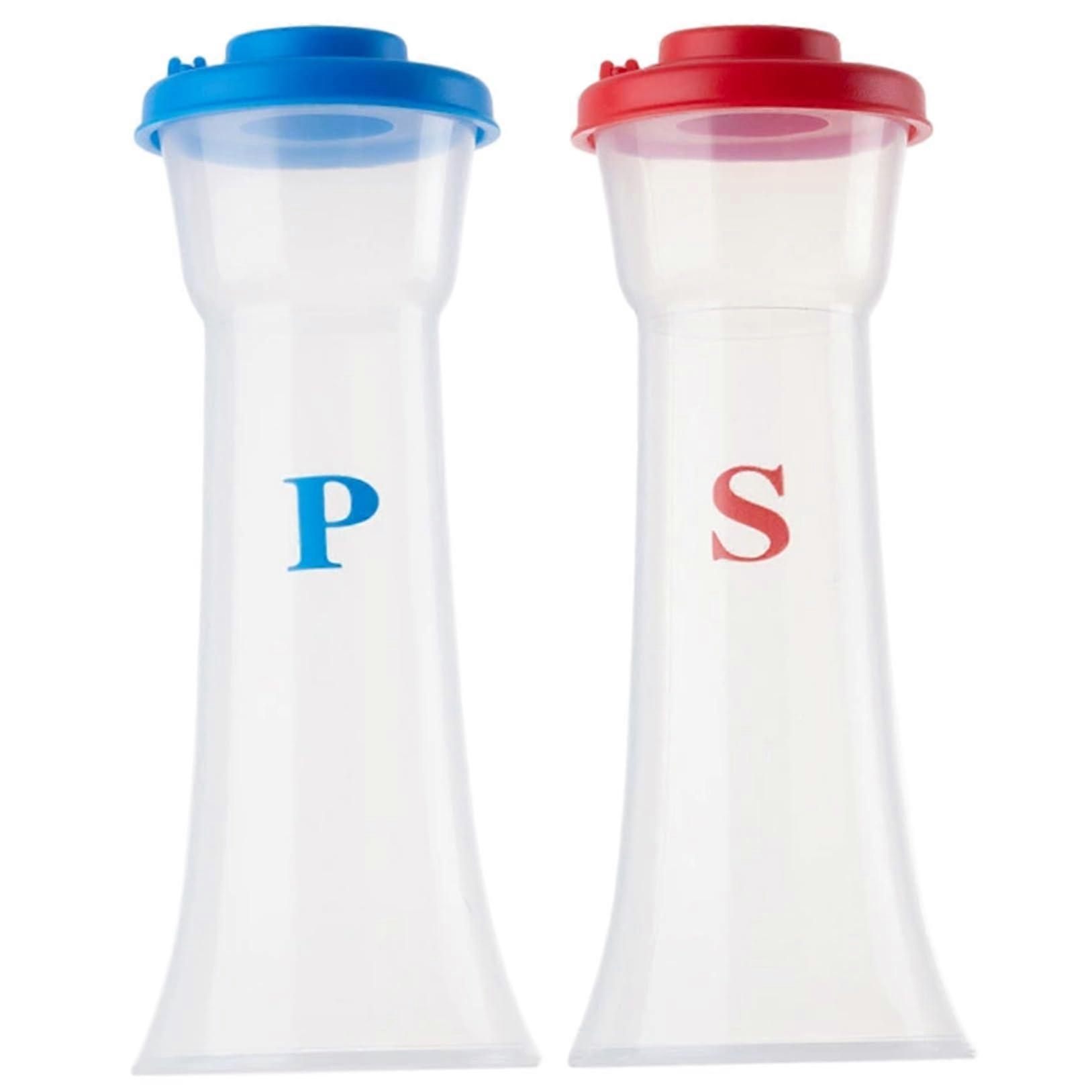 Moisture Proof Salt and Pepper Shakers with Lids 2PCS Plastic Easy Refill for Kitchen Camping