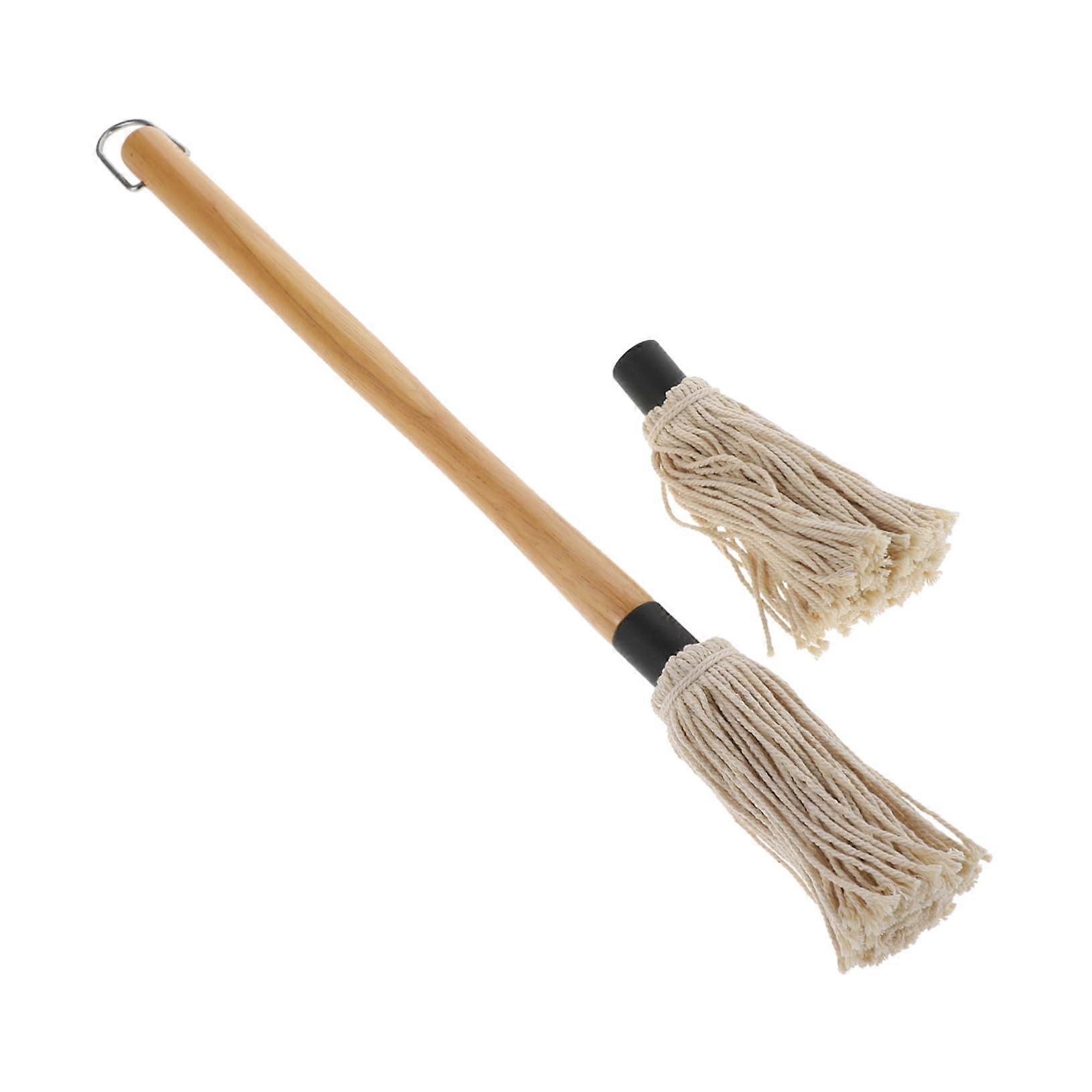 BBQ Basting Brush with Replaceable Cotton Mop Heads for Even Sauce and Oil Application